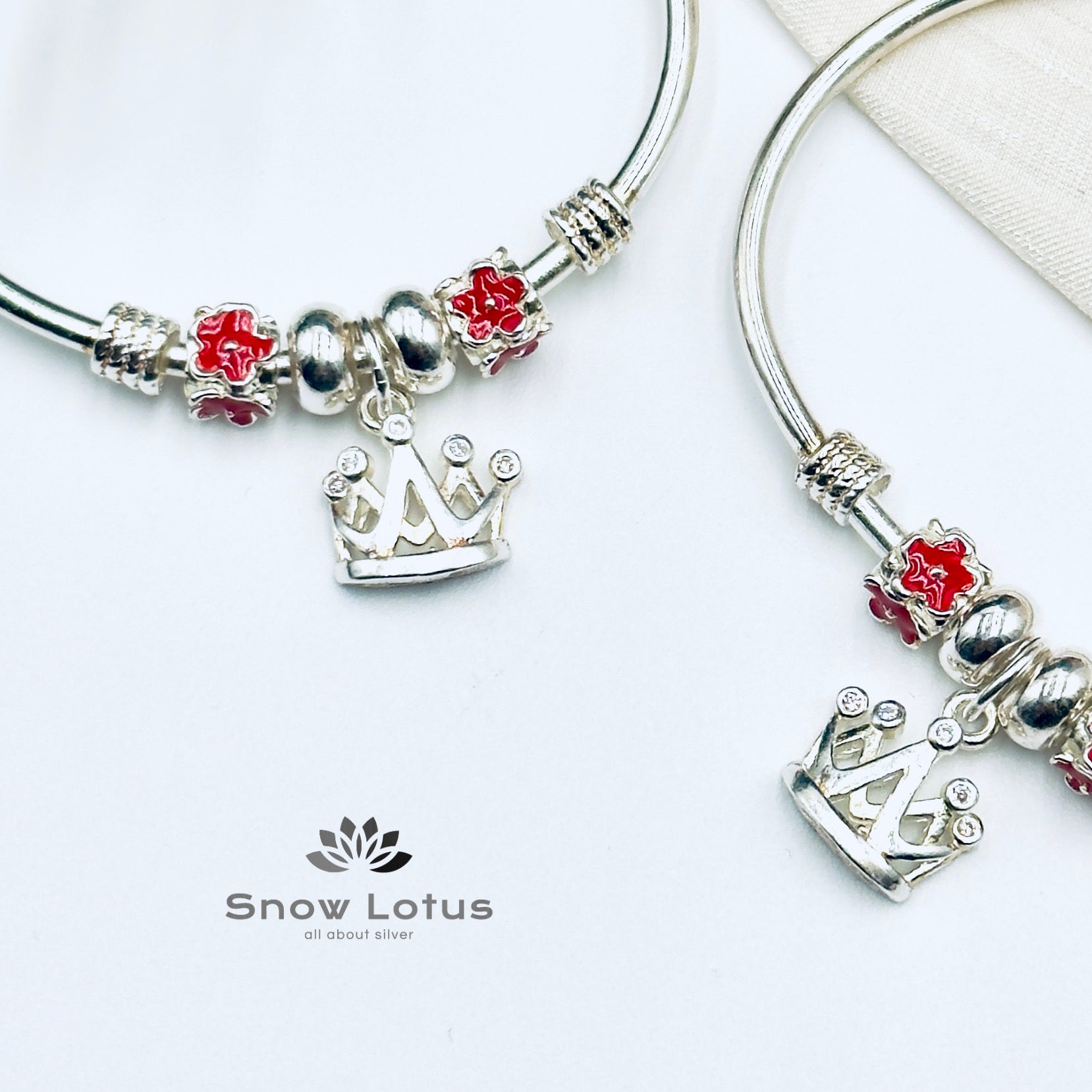 Crown Charm Baby Kada Pair
