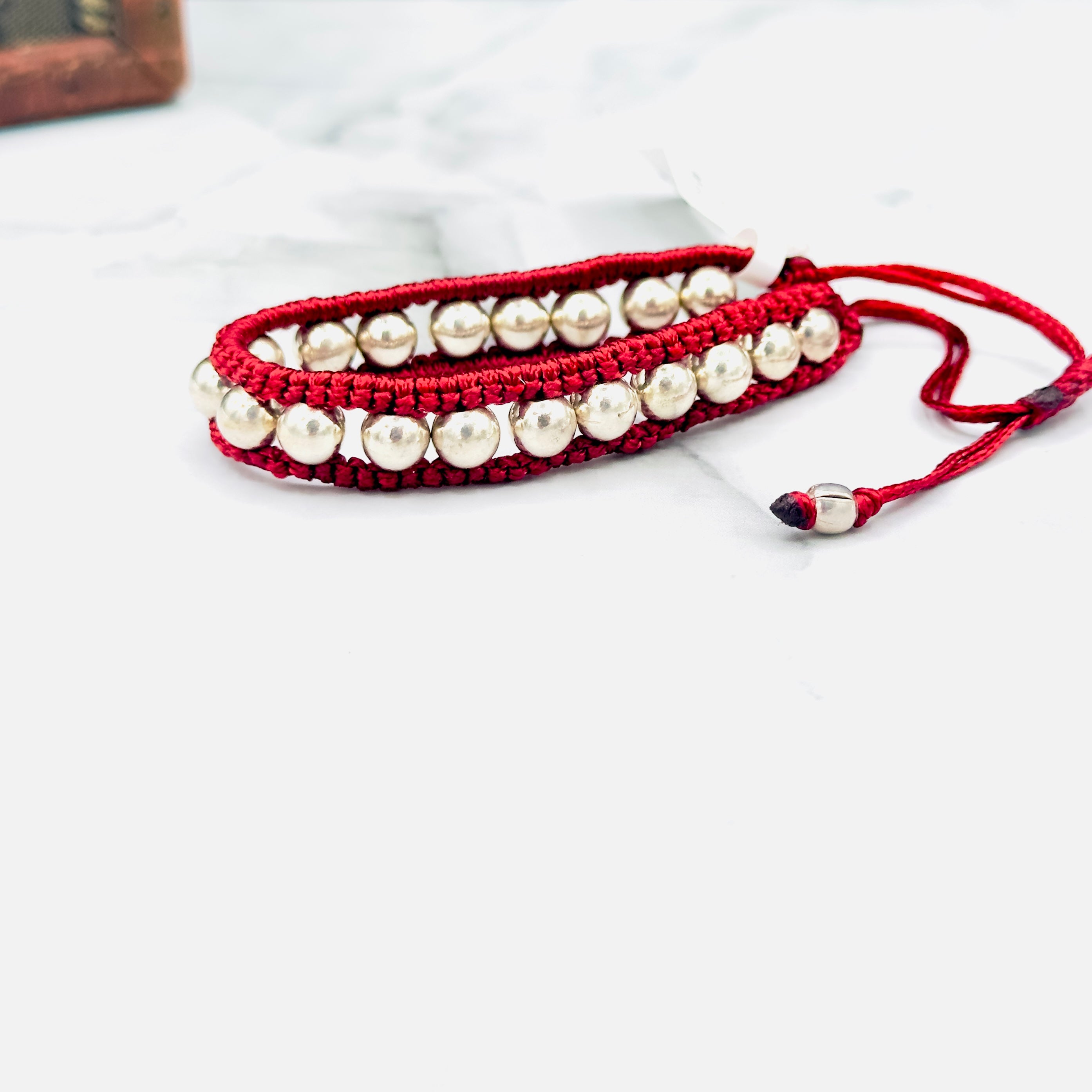 10.3 Wide Bracelet with Threads adjustable 925