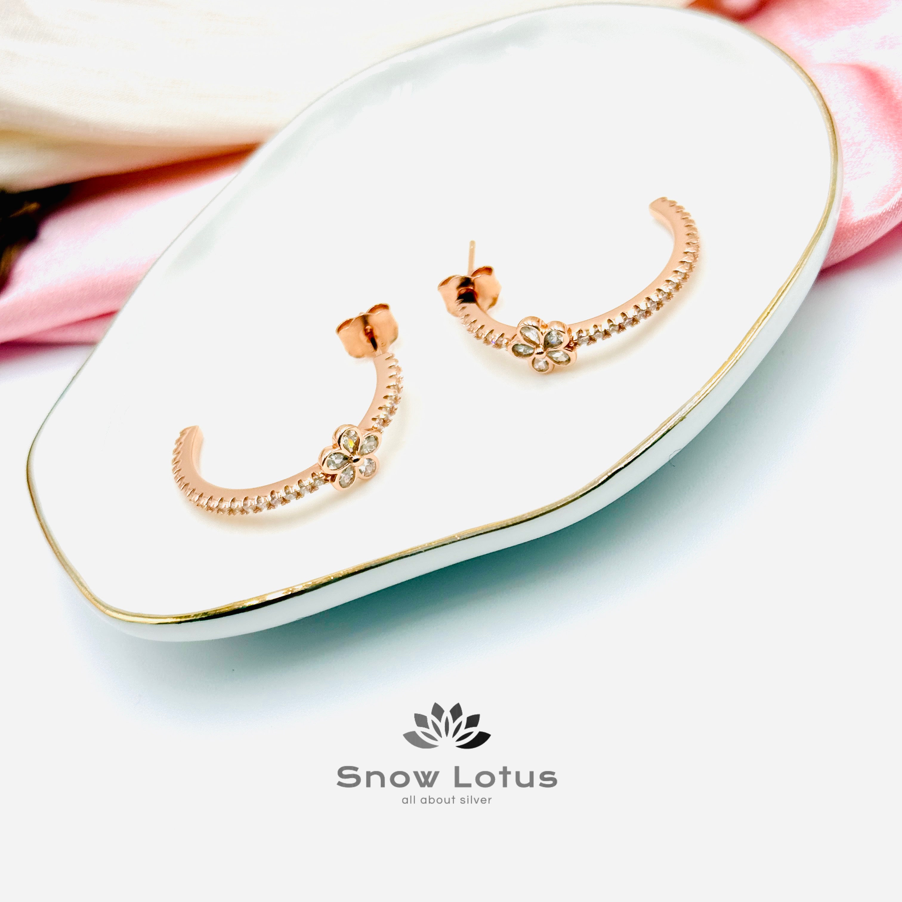Floral Delight Rose Gold Earrings