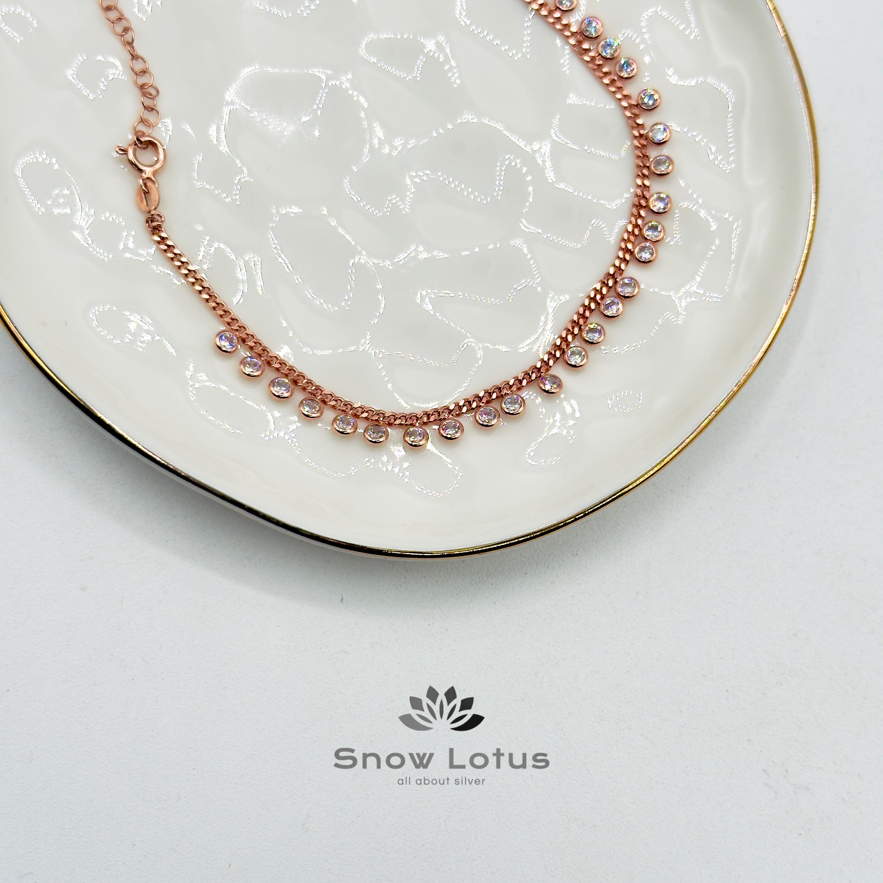 Stone Chain Rosegold Anklets