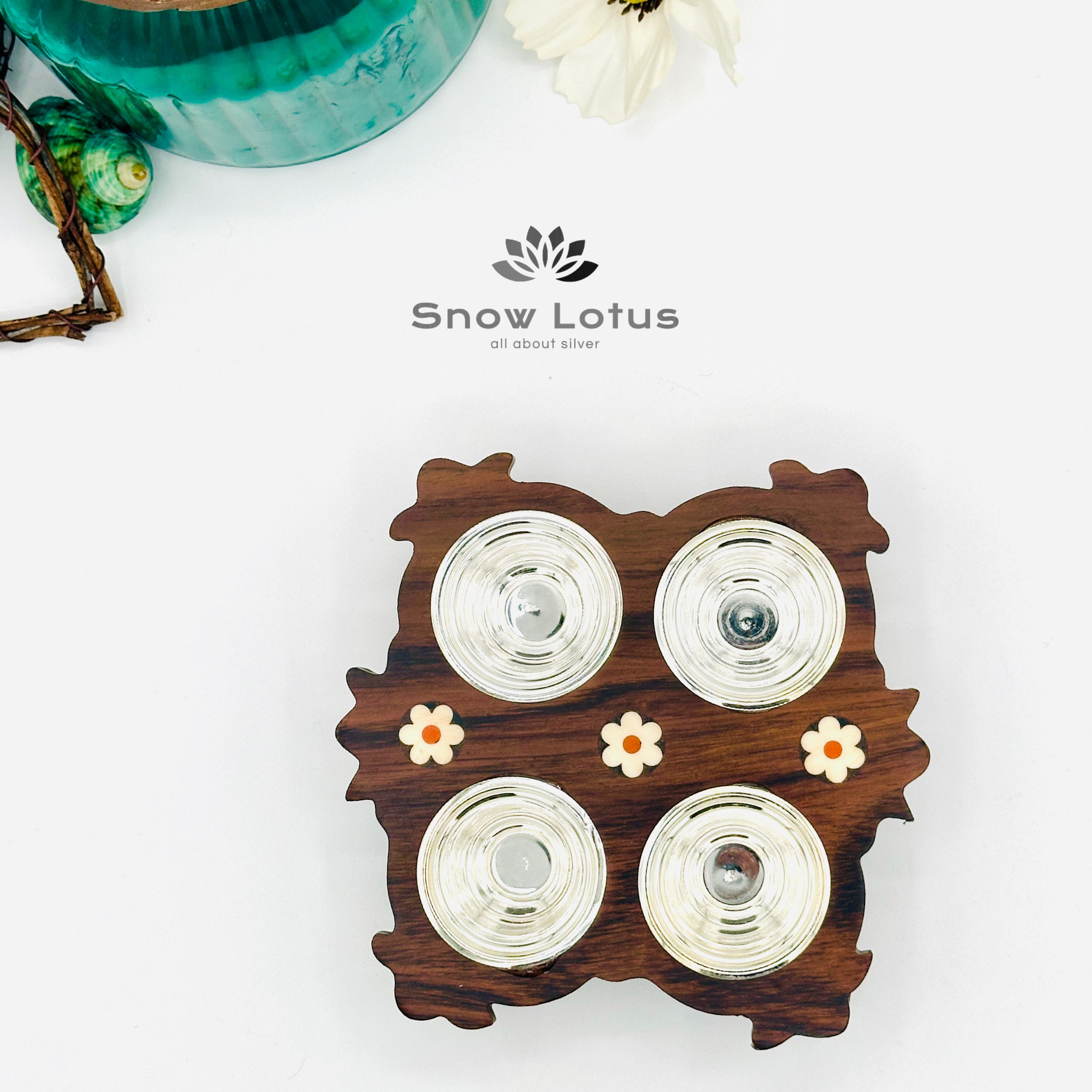 4 Cup Wooden Panchapali