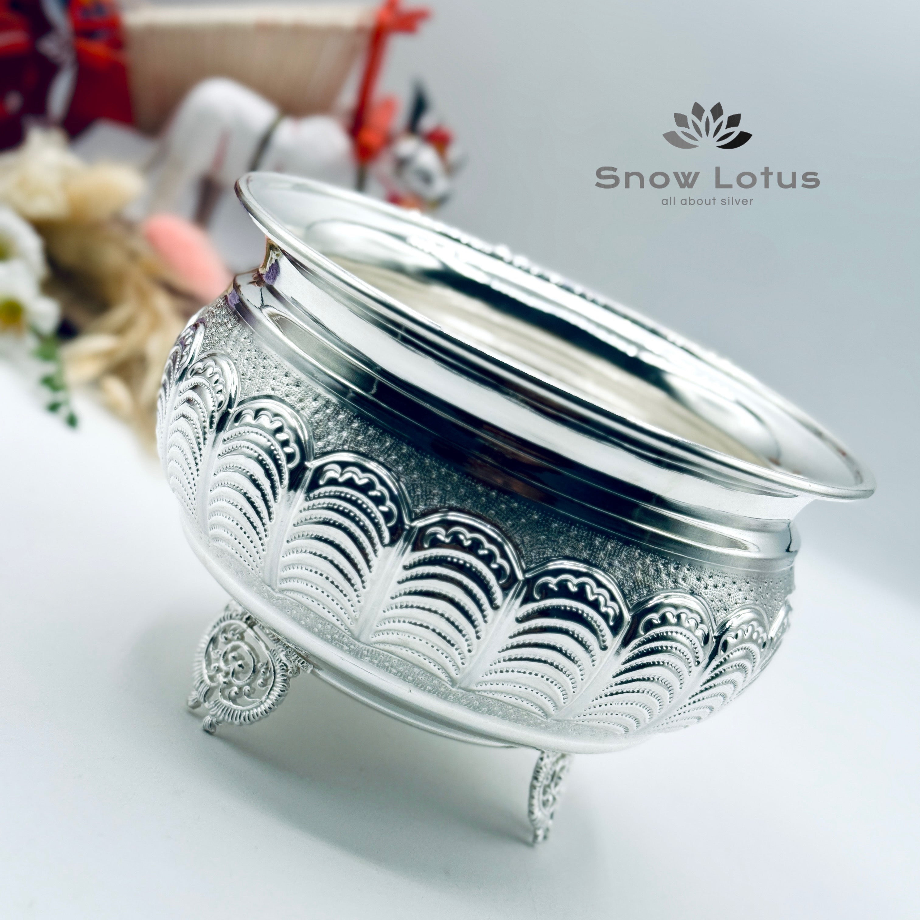 Silver Nakshi Urli Bowl