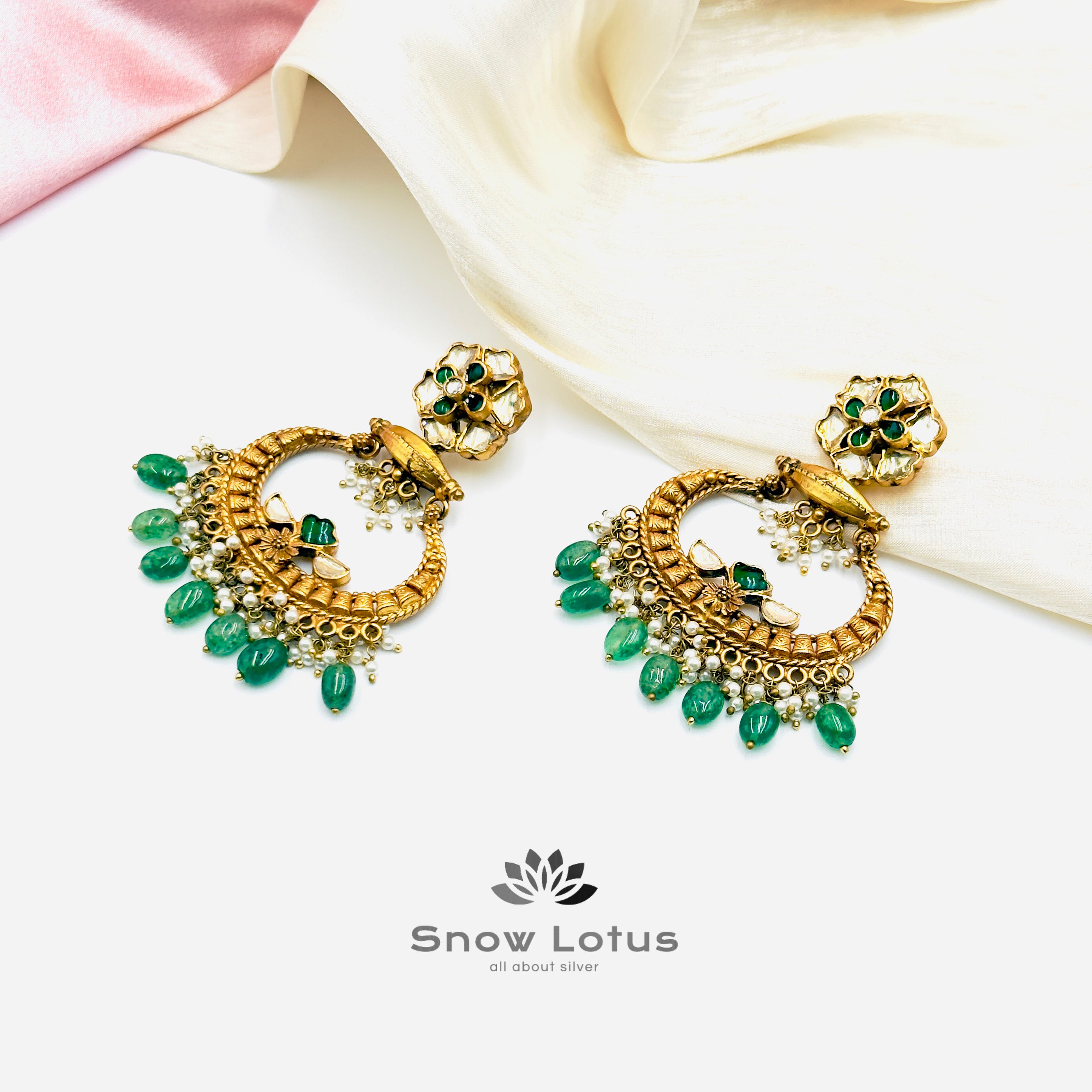 Gracious green chandbali