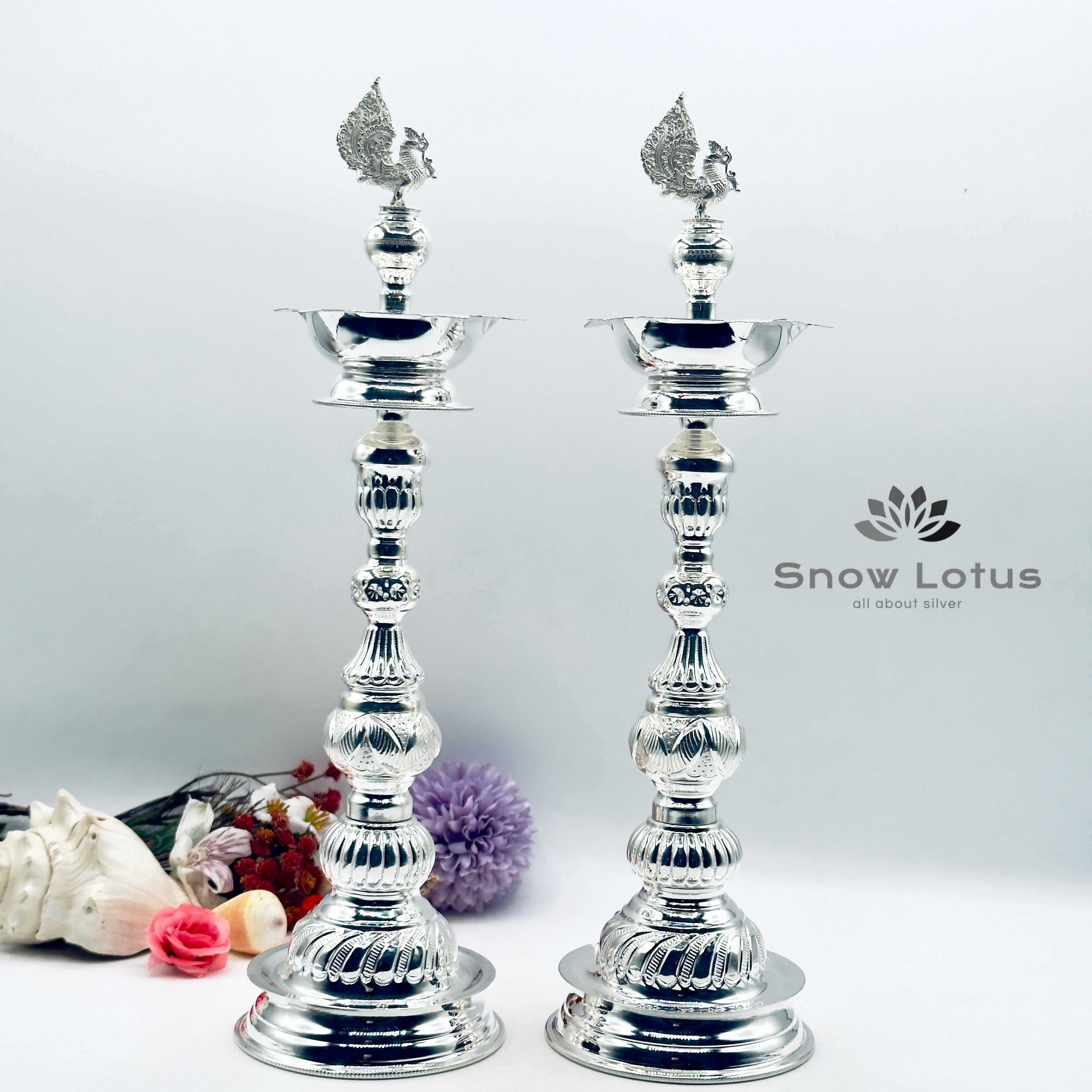 Long Diyas Nakshi with Peacock M2