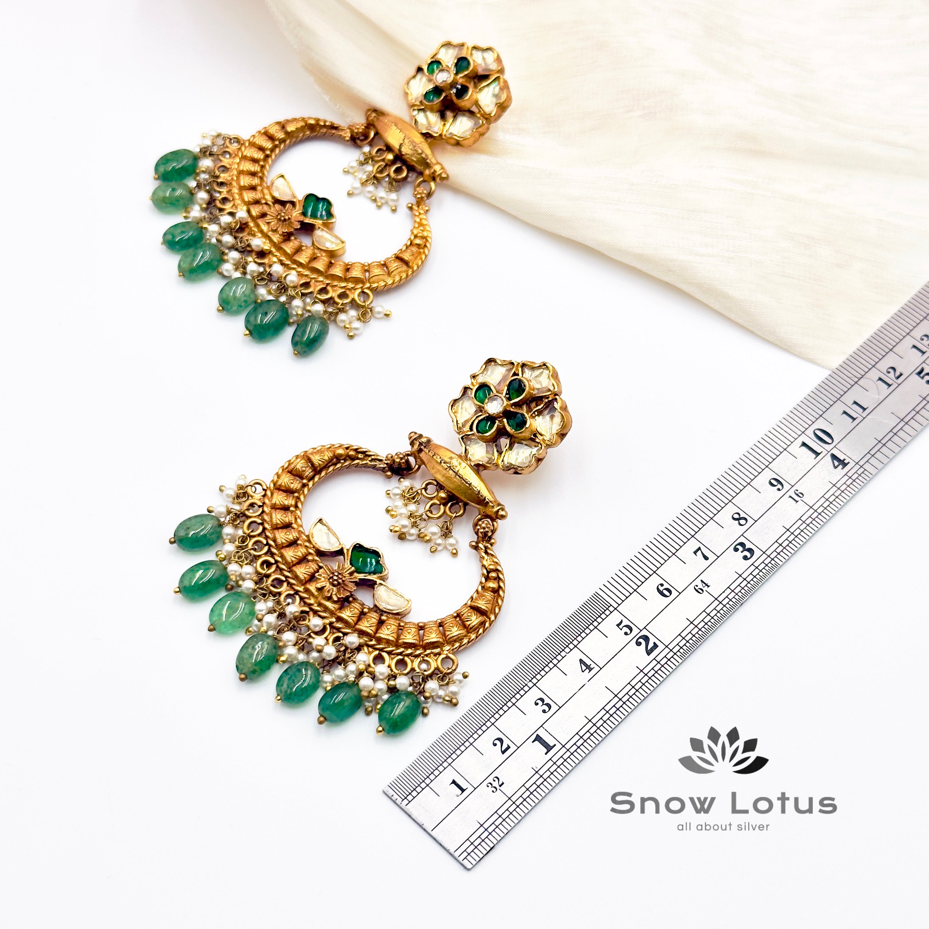 Gracious green chandbali