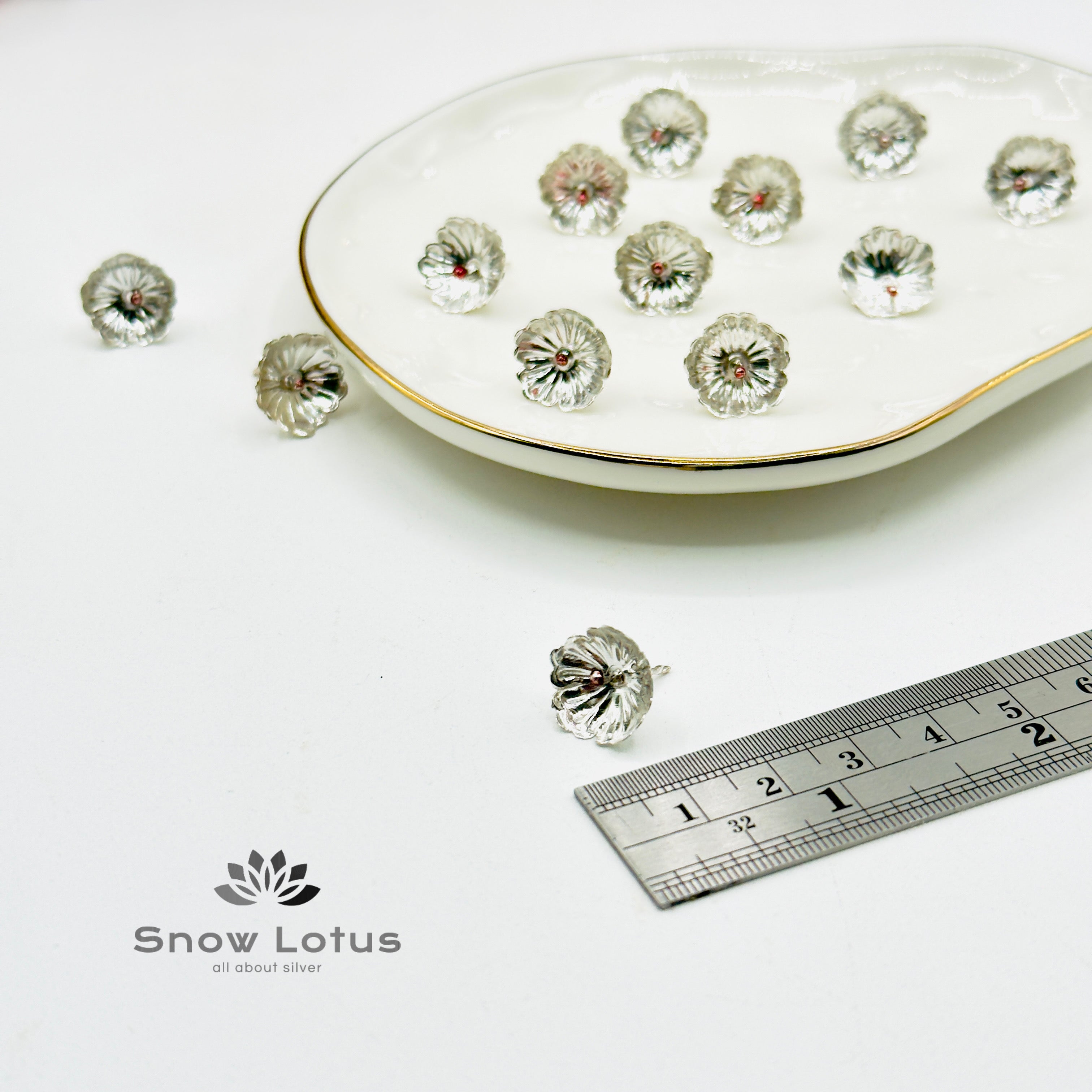 108 Silver Flowers Chekkudu finish with red bud