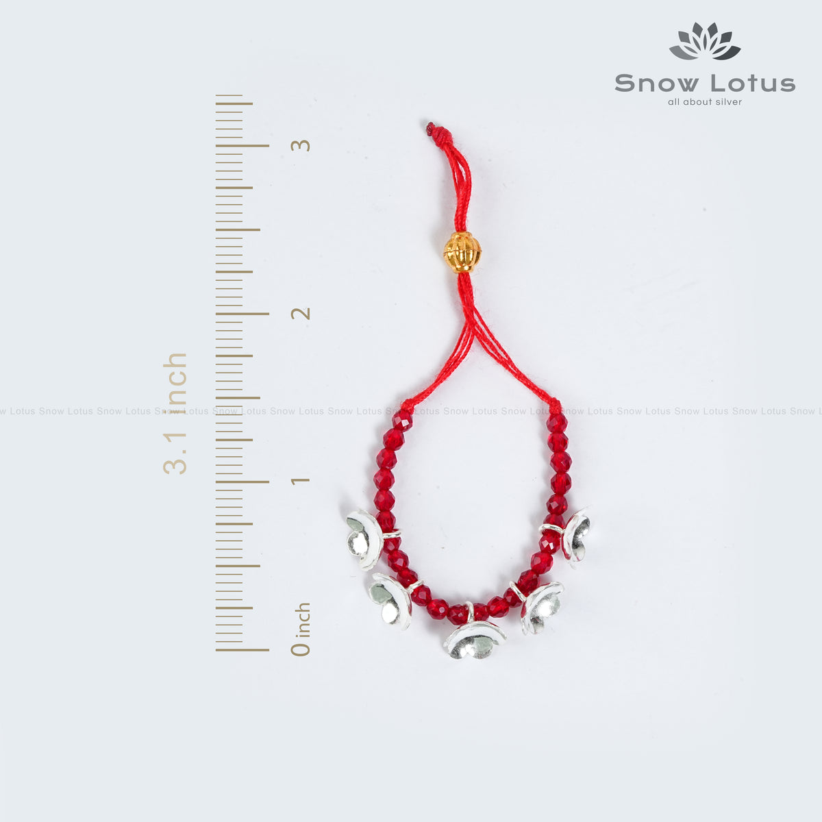 Silver Flowers Mini Haarams Red