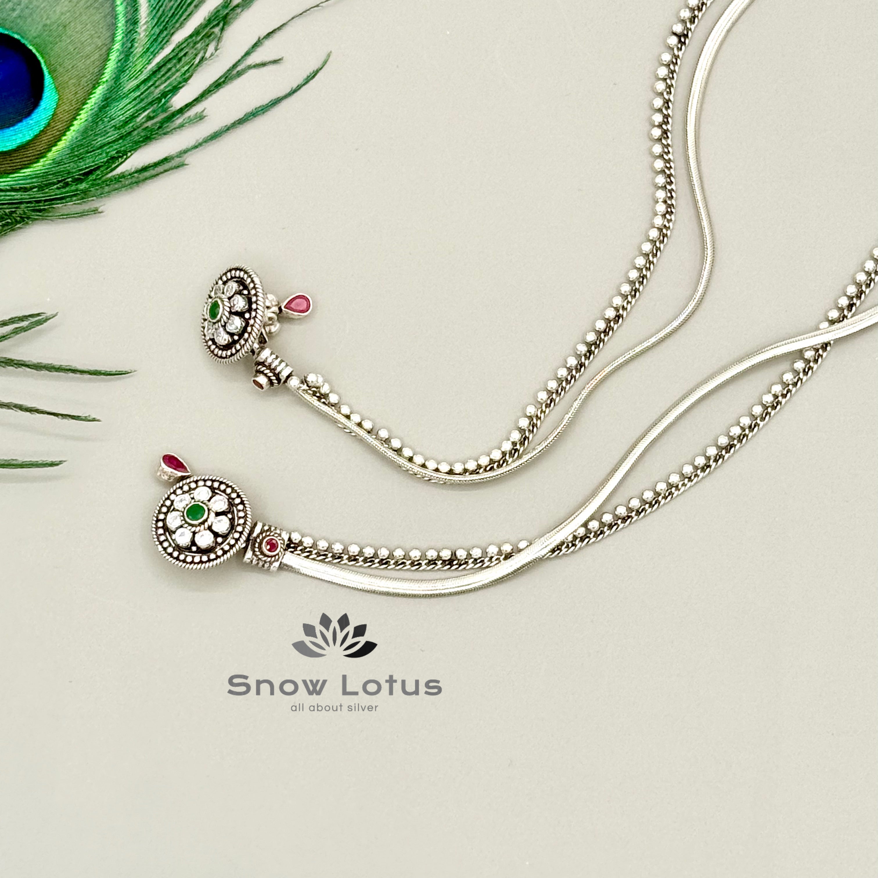 Oxidized Plain Anklets