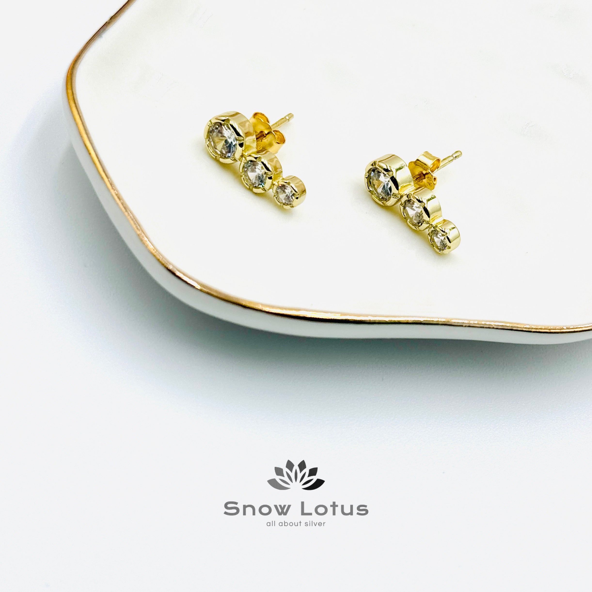 White Dot Earrings