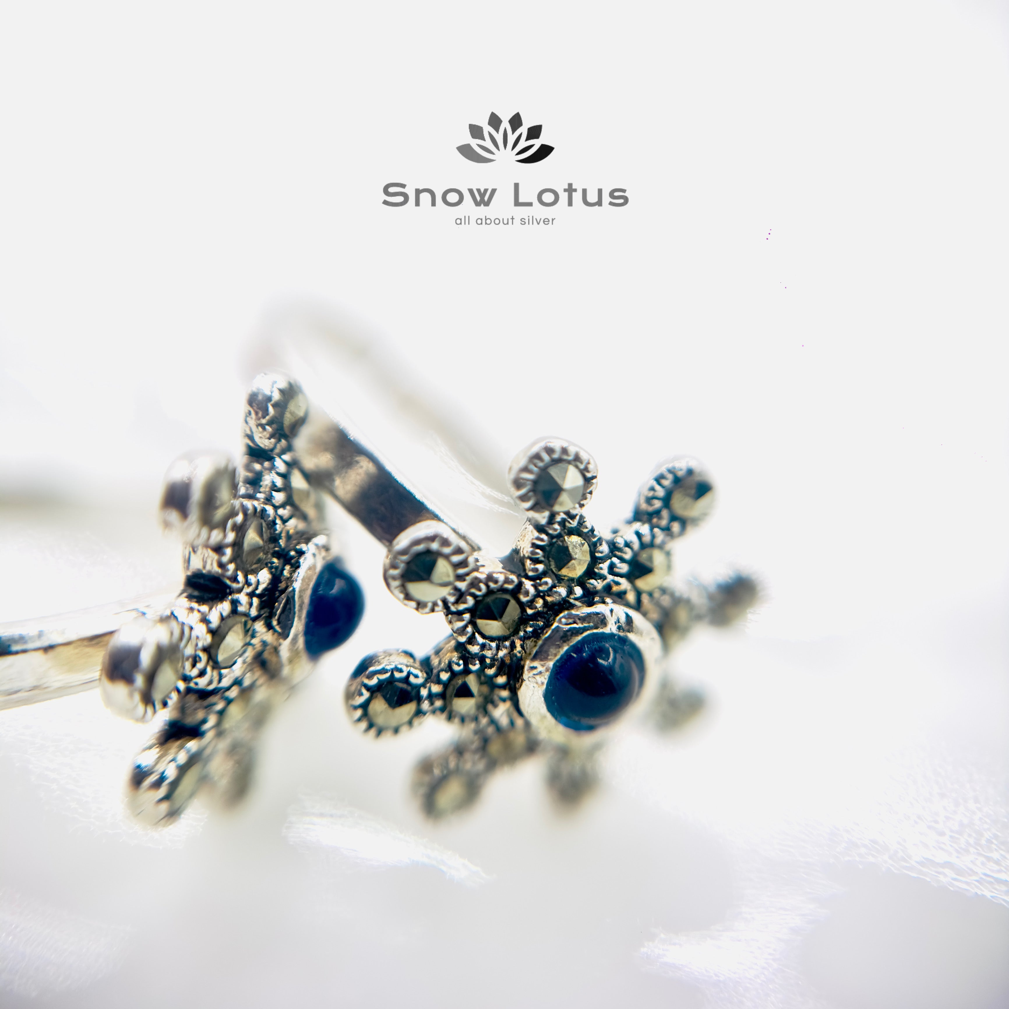 Blue Marcasite Toerings M1