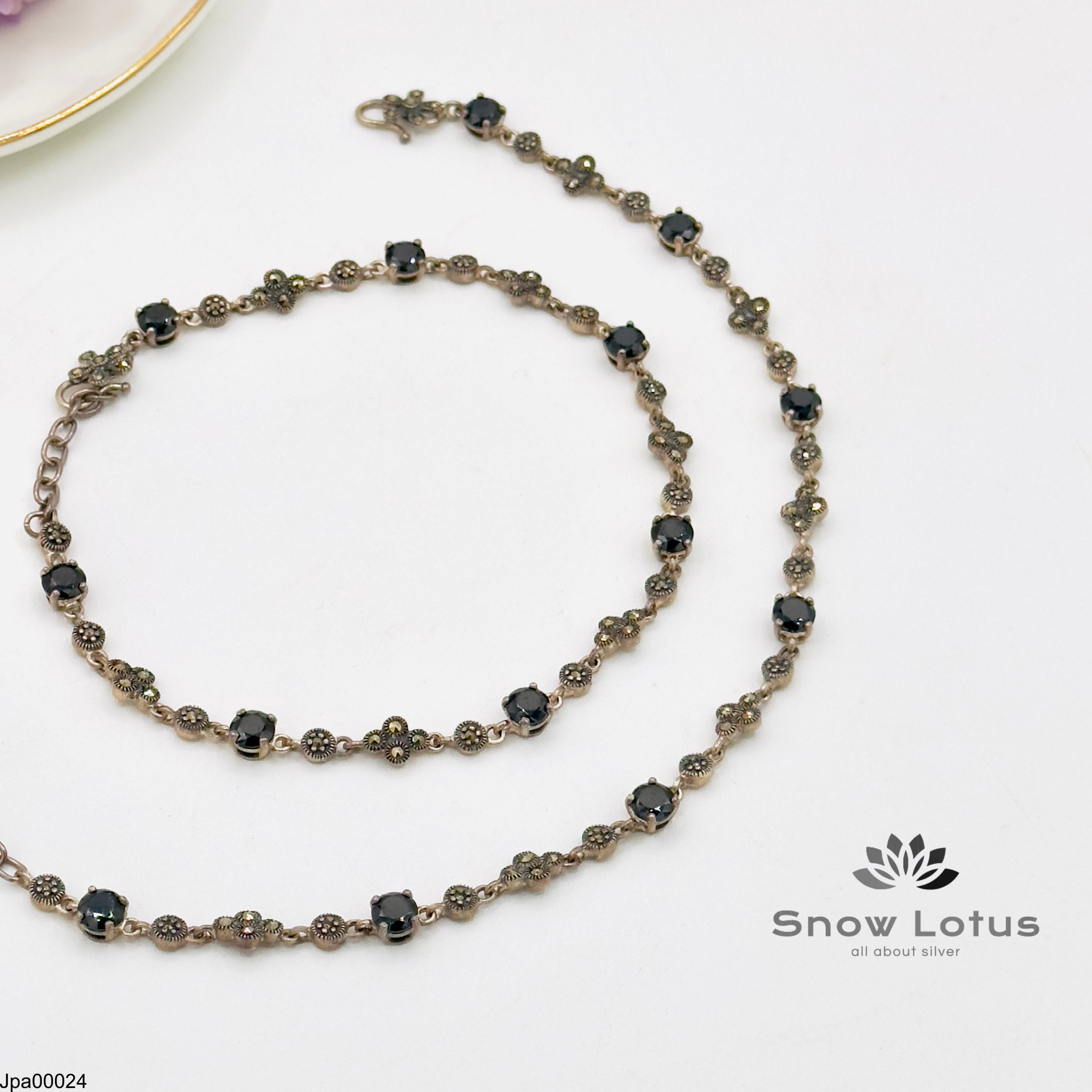 31.3 Non Adjustable  Blue Marcasite Payal