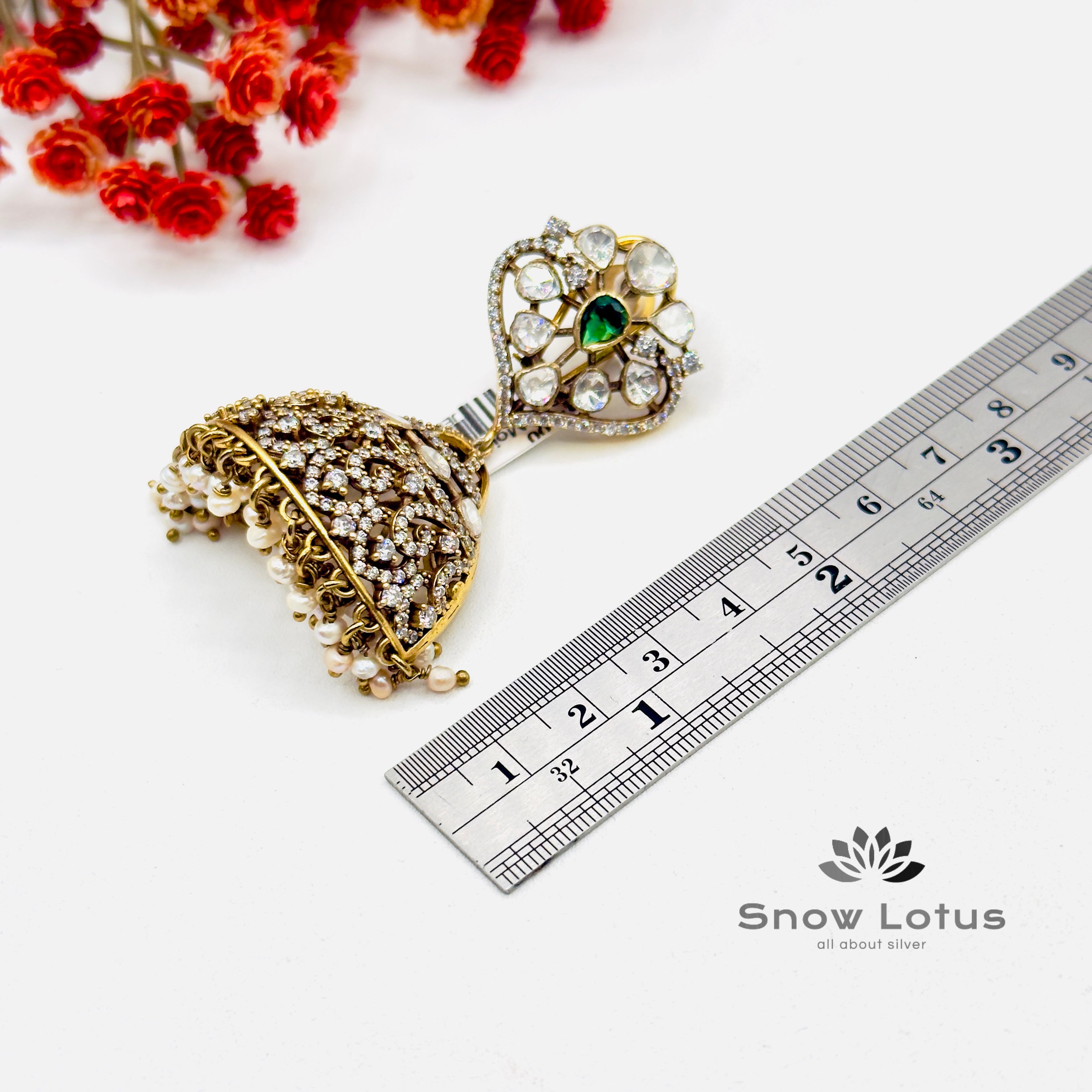 Green Moissanite Half Jhumka