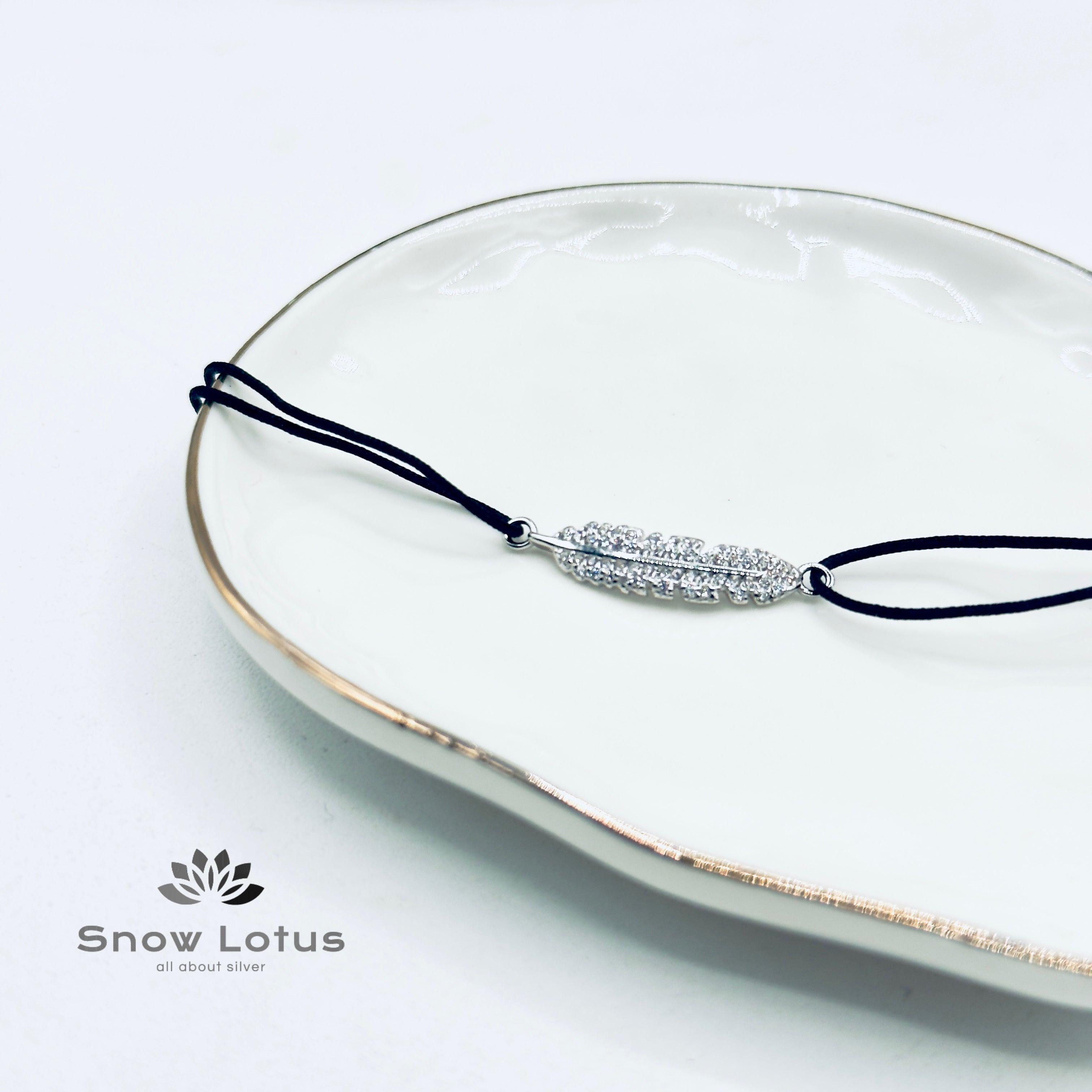 Sparkling Feather Single Anklets