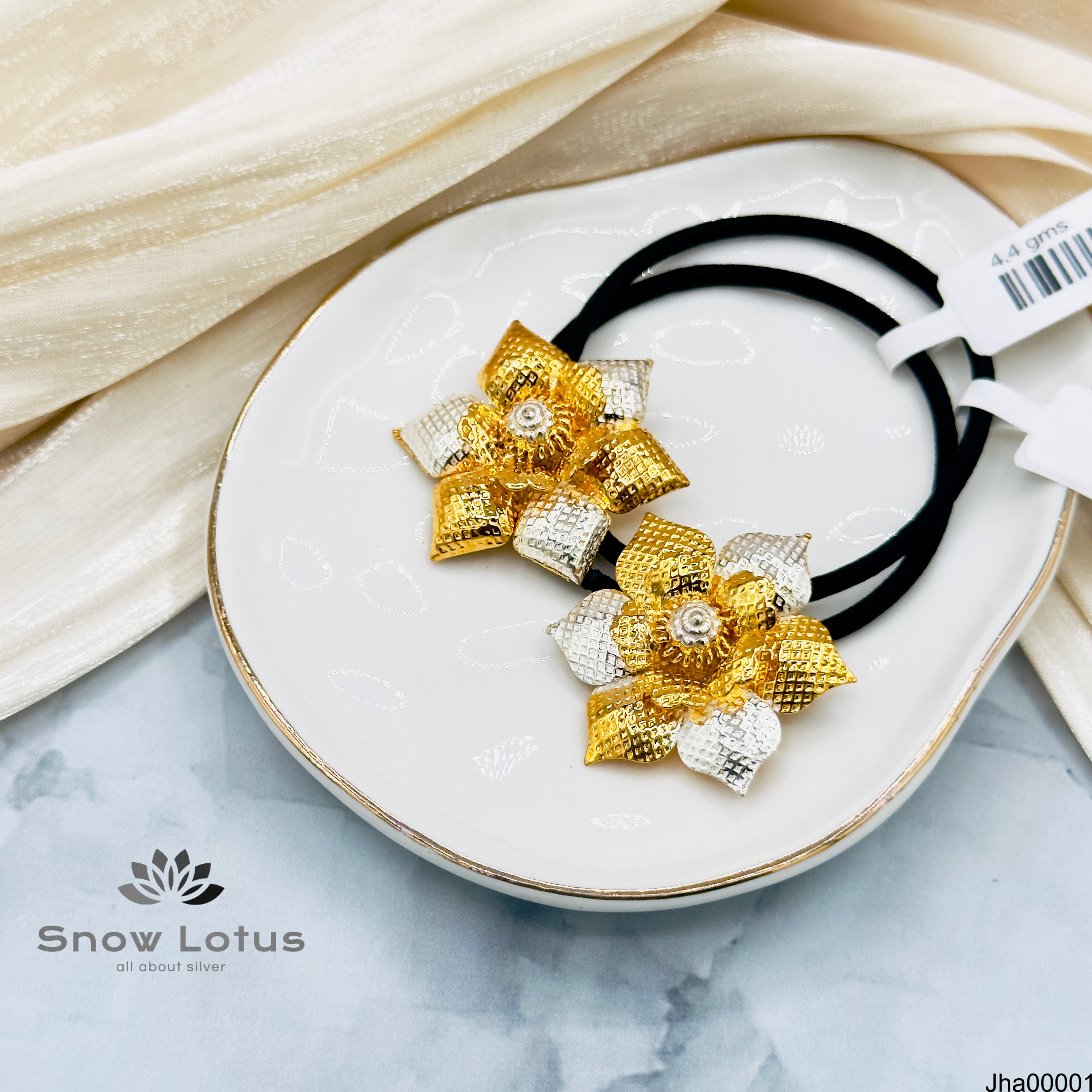 Gold polish flower Hair band M2