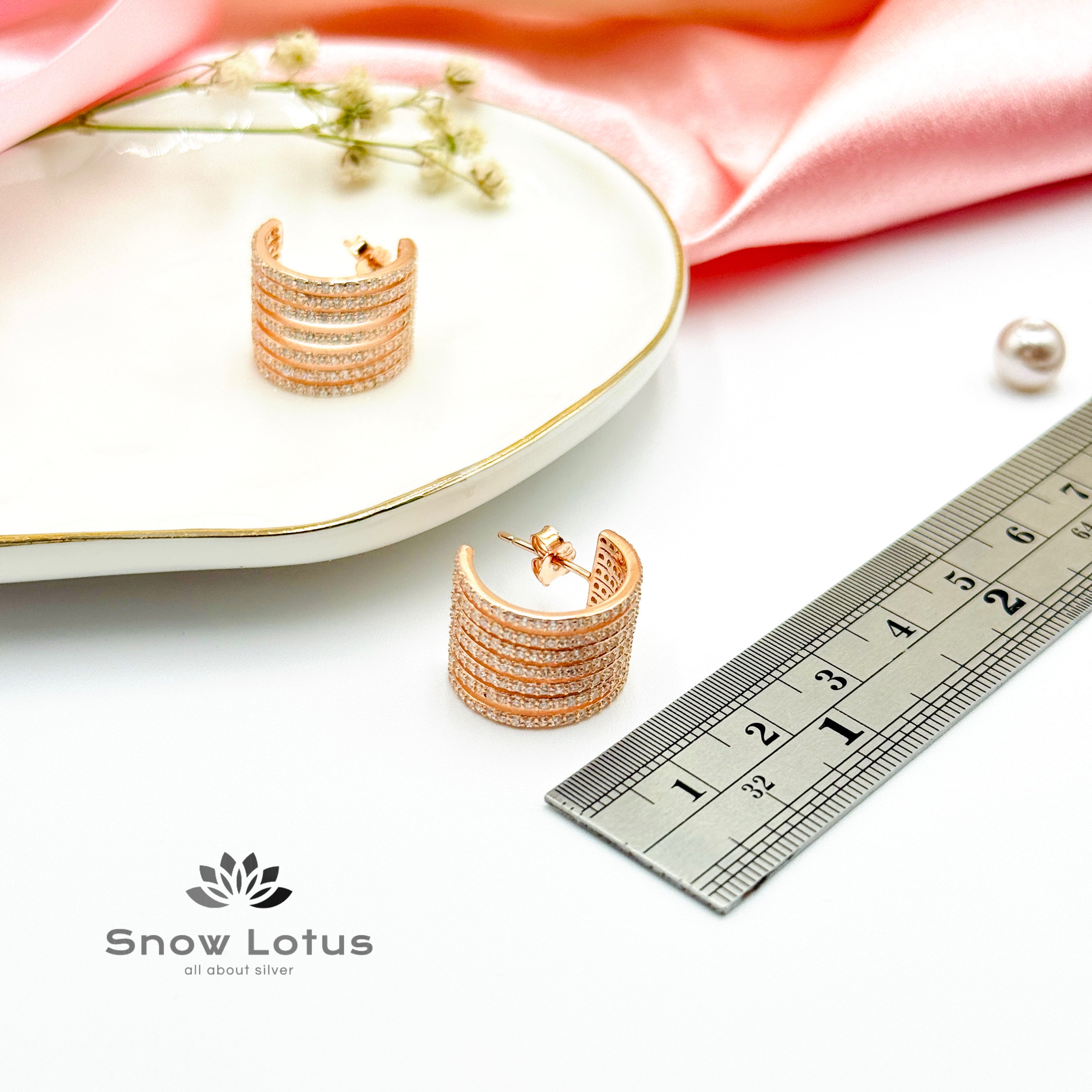 Rose Gold Luxe Layered Earrings