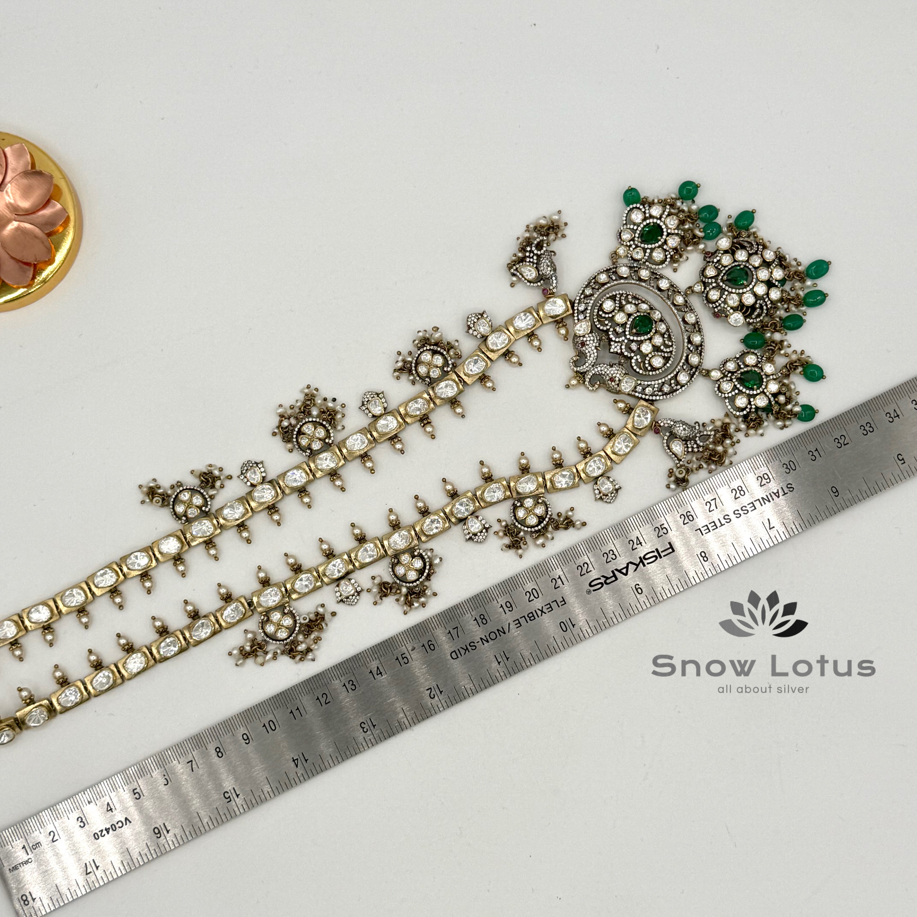 Long Emarald Moissanite Rani Haaram