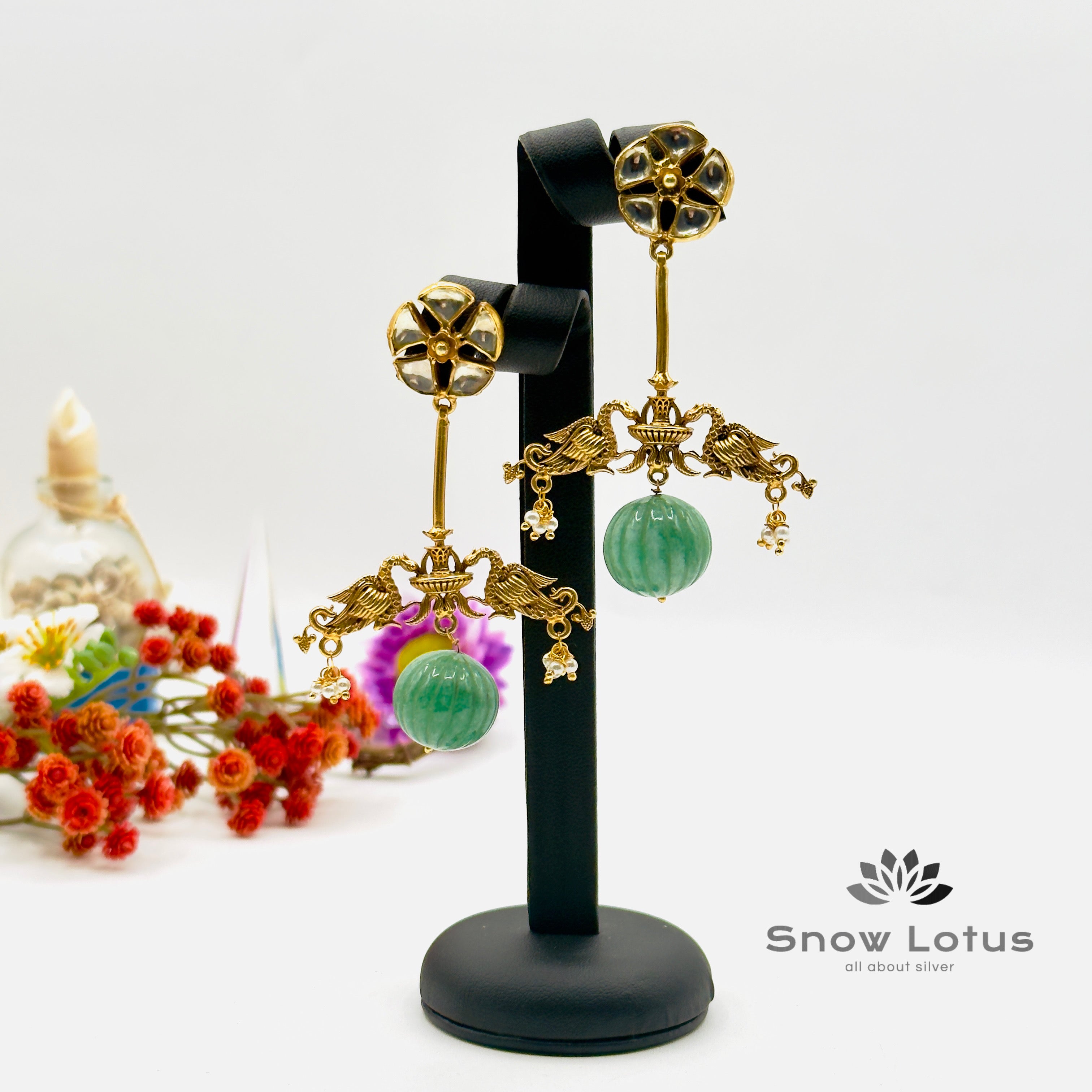 Rapturous Kundan Peacock Chandbali