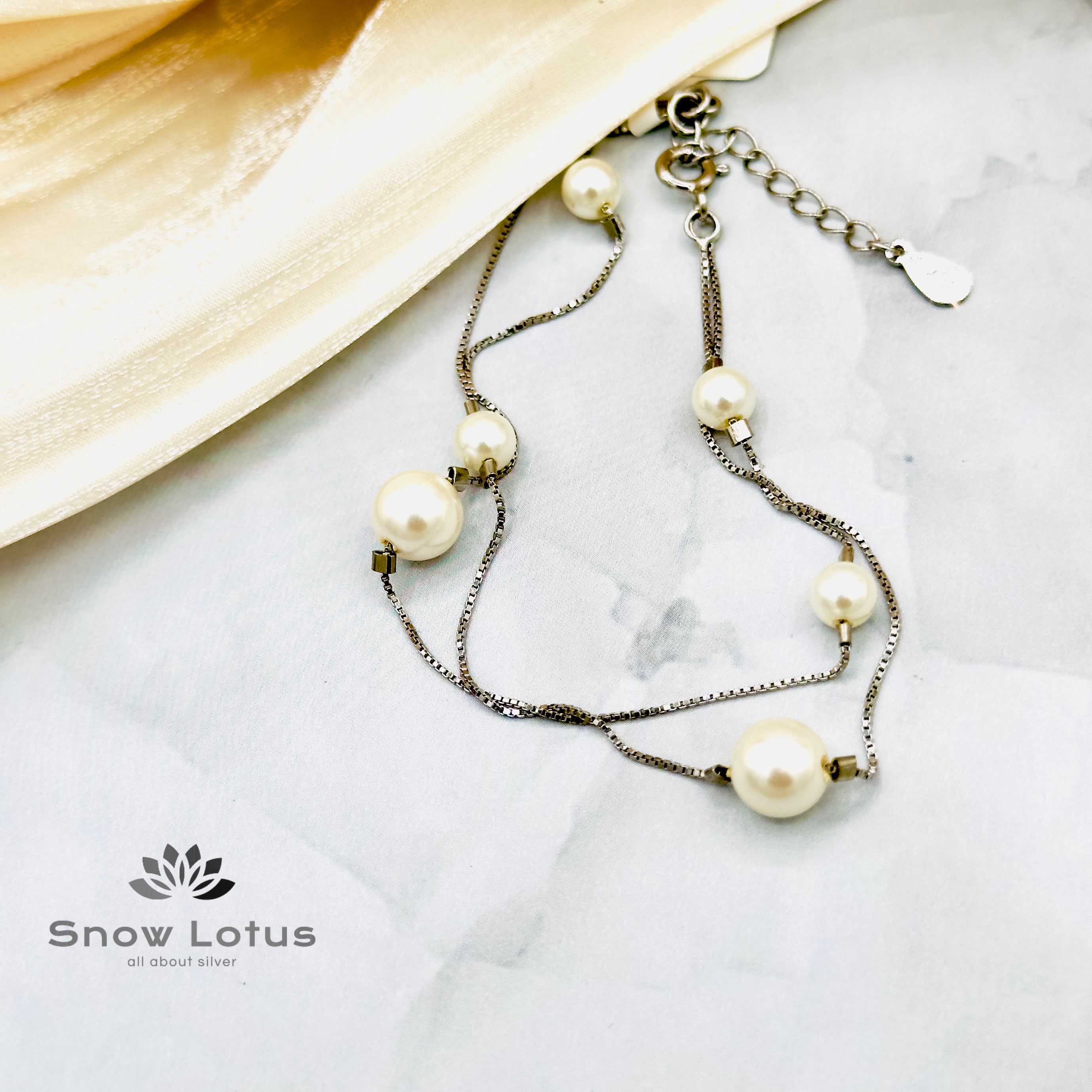 Bracelets with 7 Pearls double layer