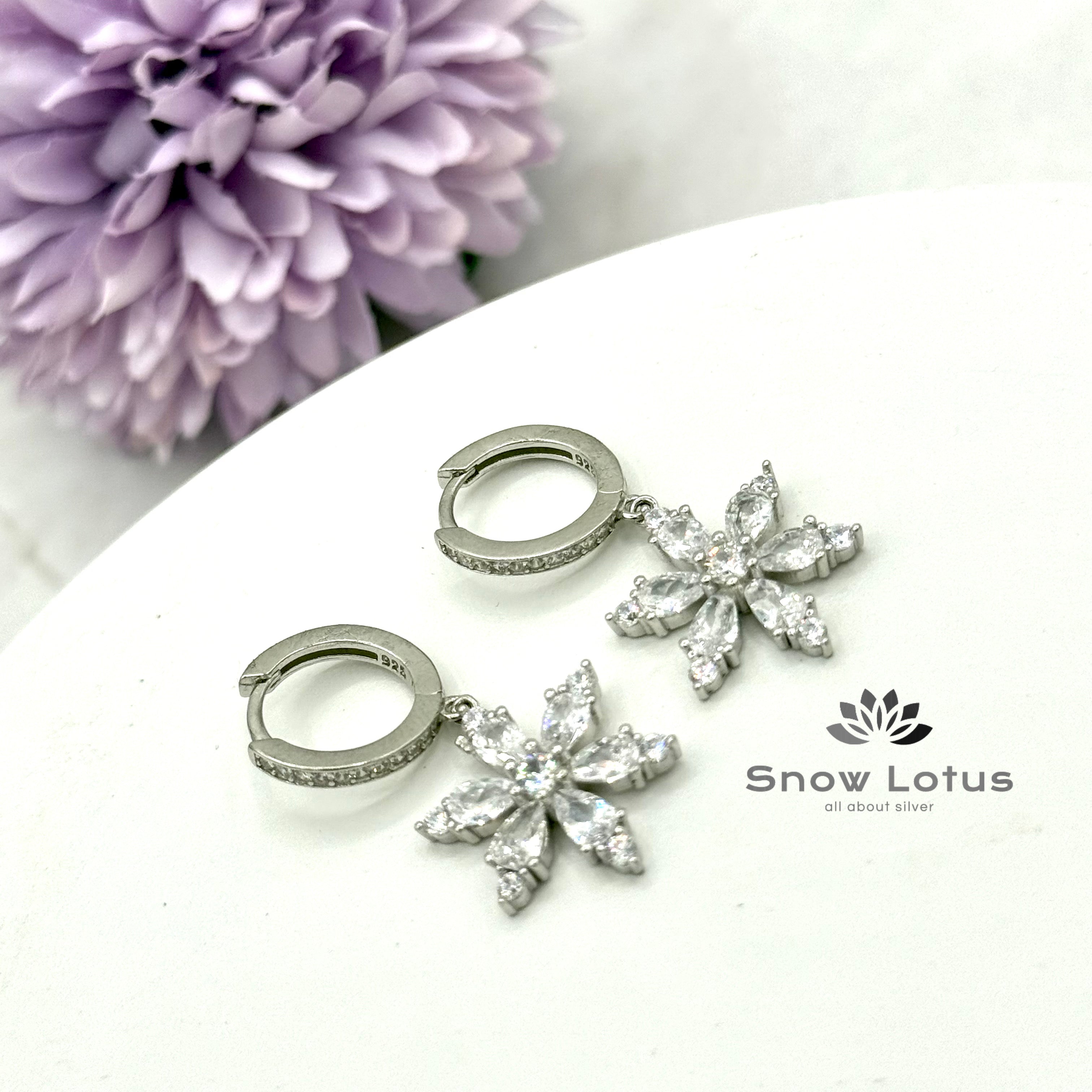 Floral CZ Bali Silver