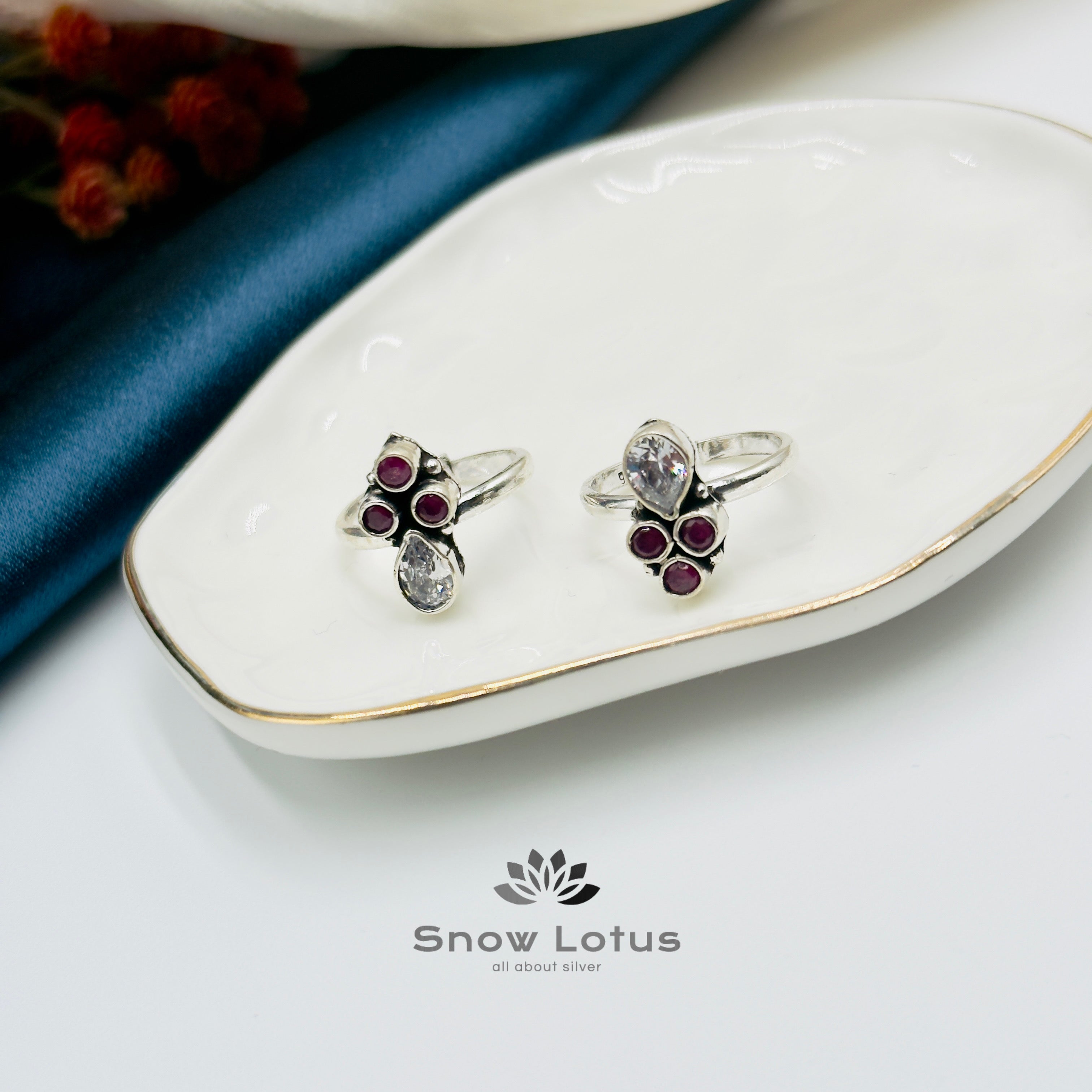 Toe Rings Cut Stone M12