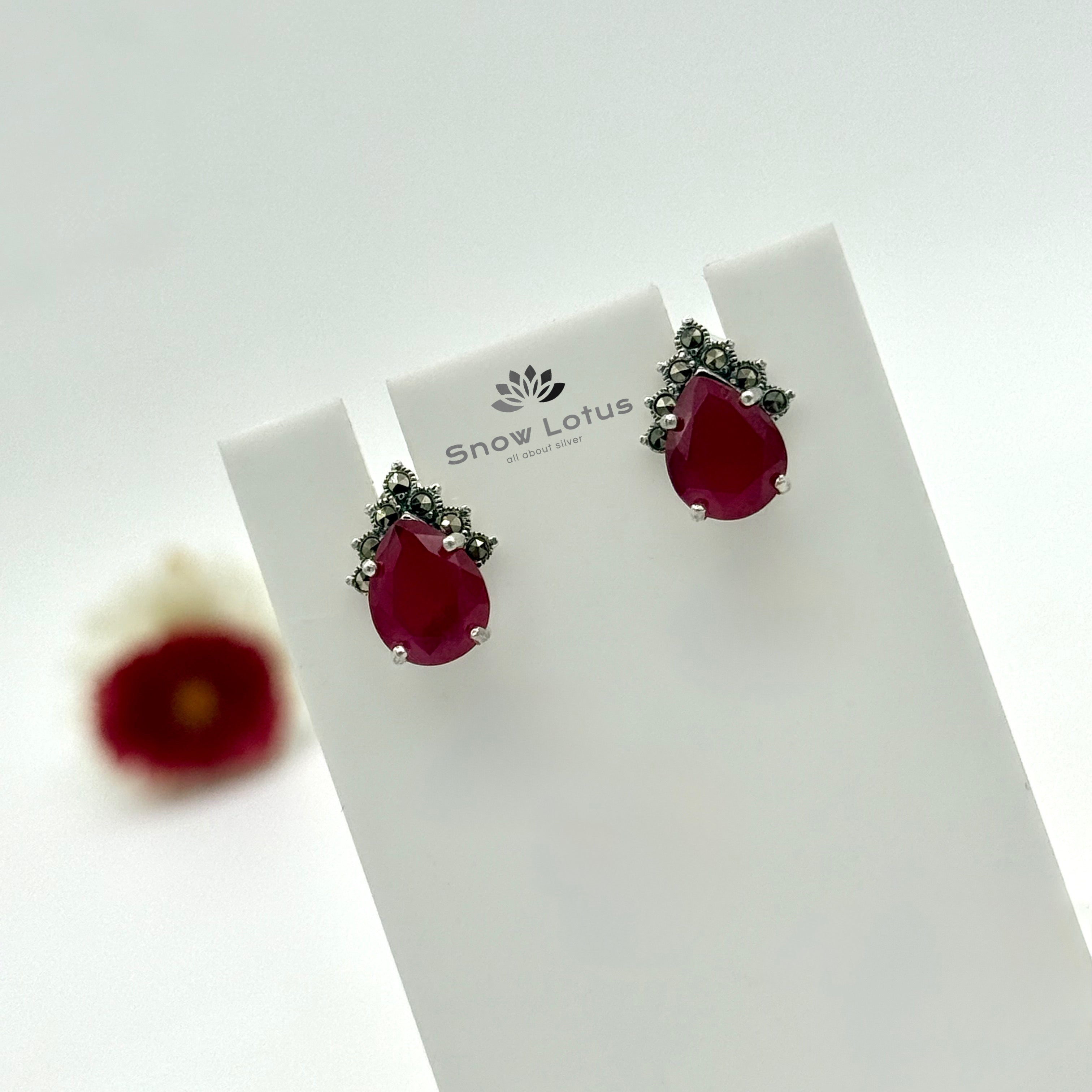 Red Drop Studs