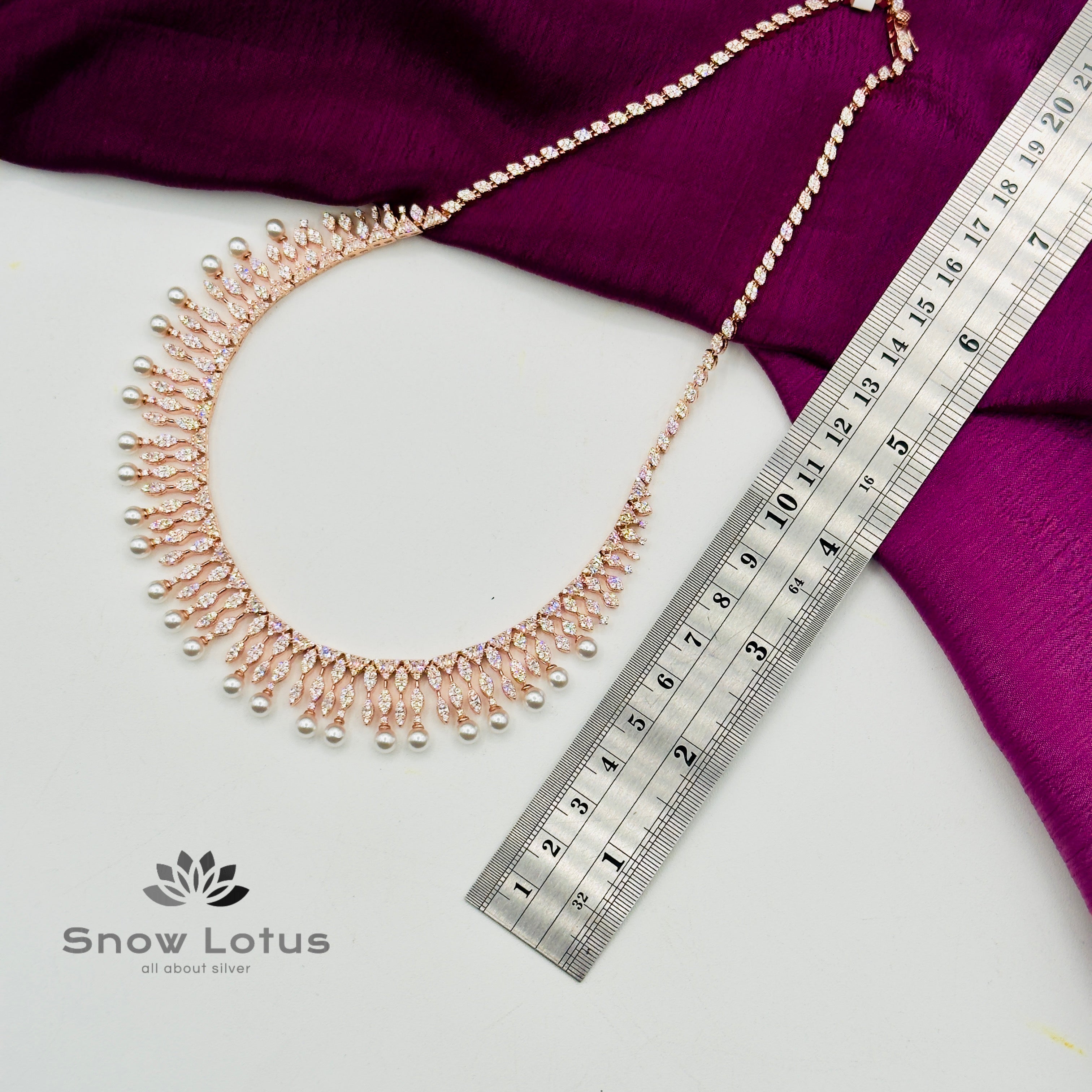 Celestial Petals Rose Gold Neckpiece Set