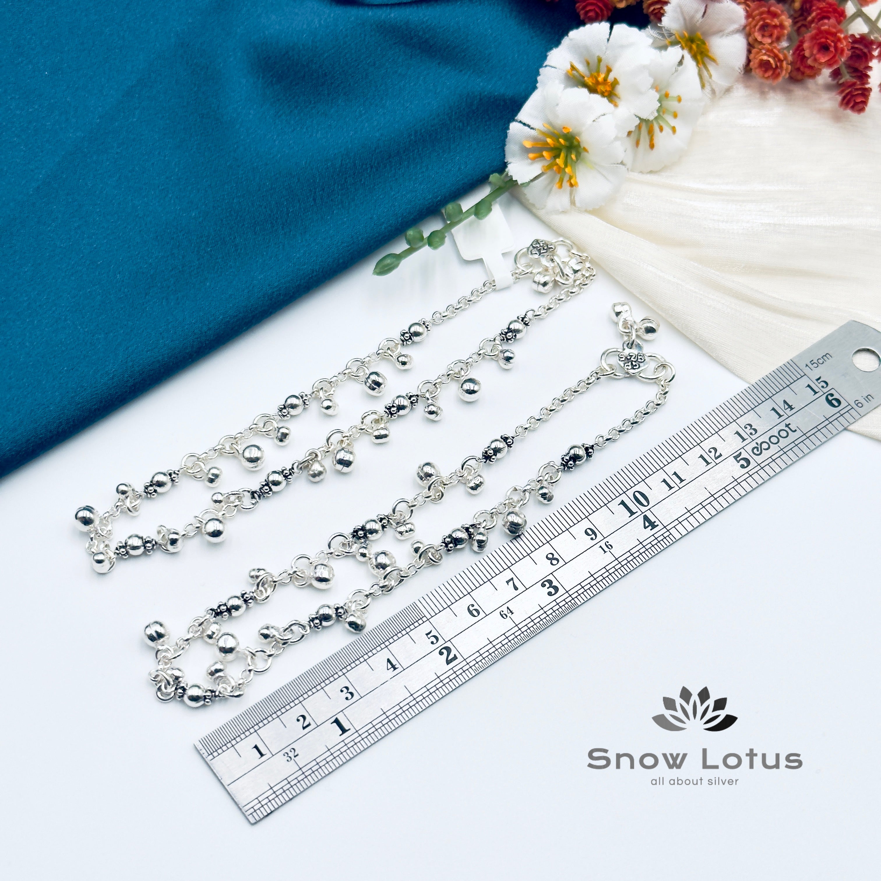 Linked Ball Drop Anklets