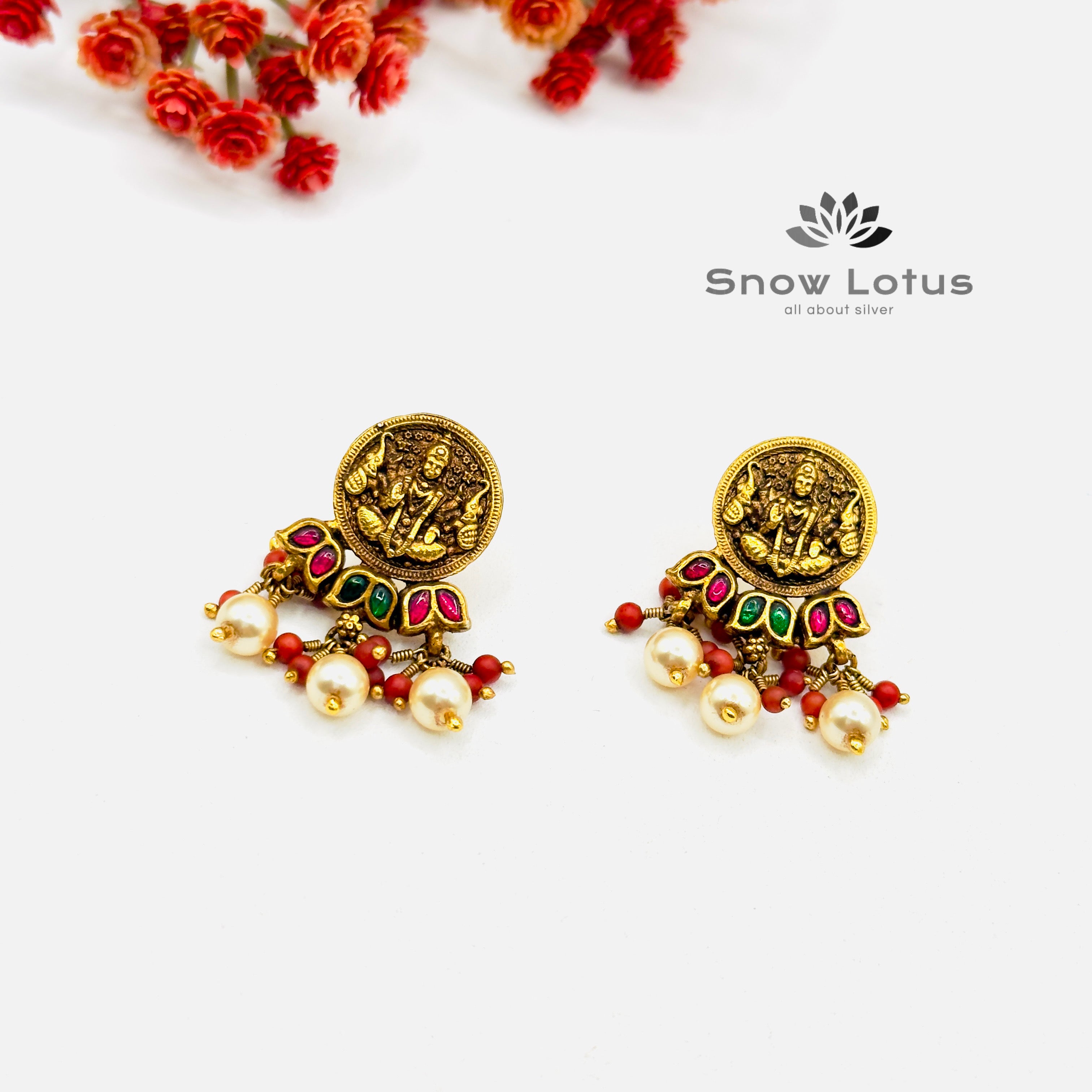 Coin Lakshmi Kundan Studs
