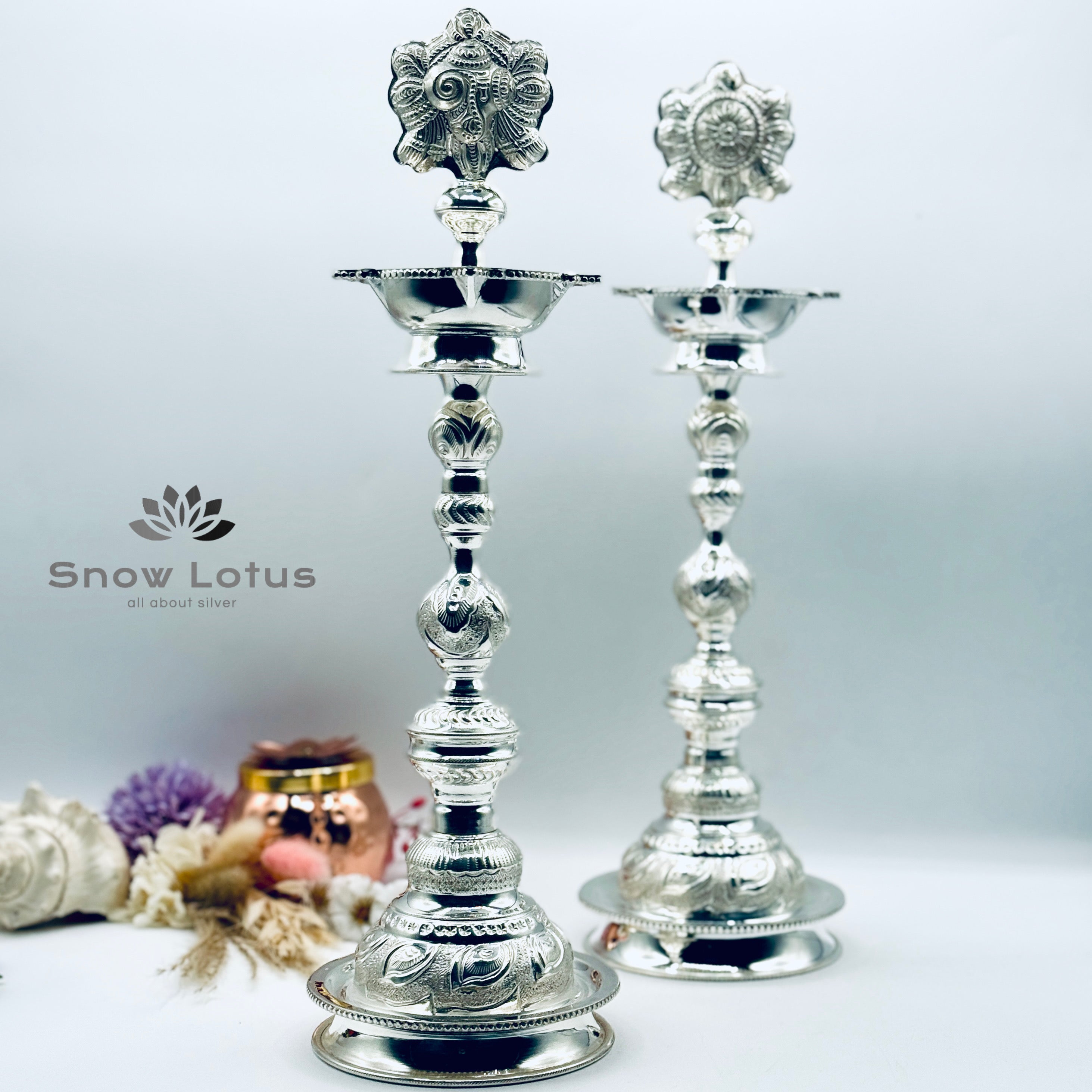 Silver Shanku chakra Diya