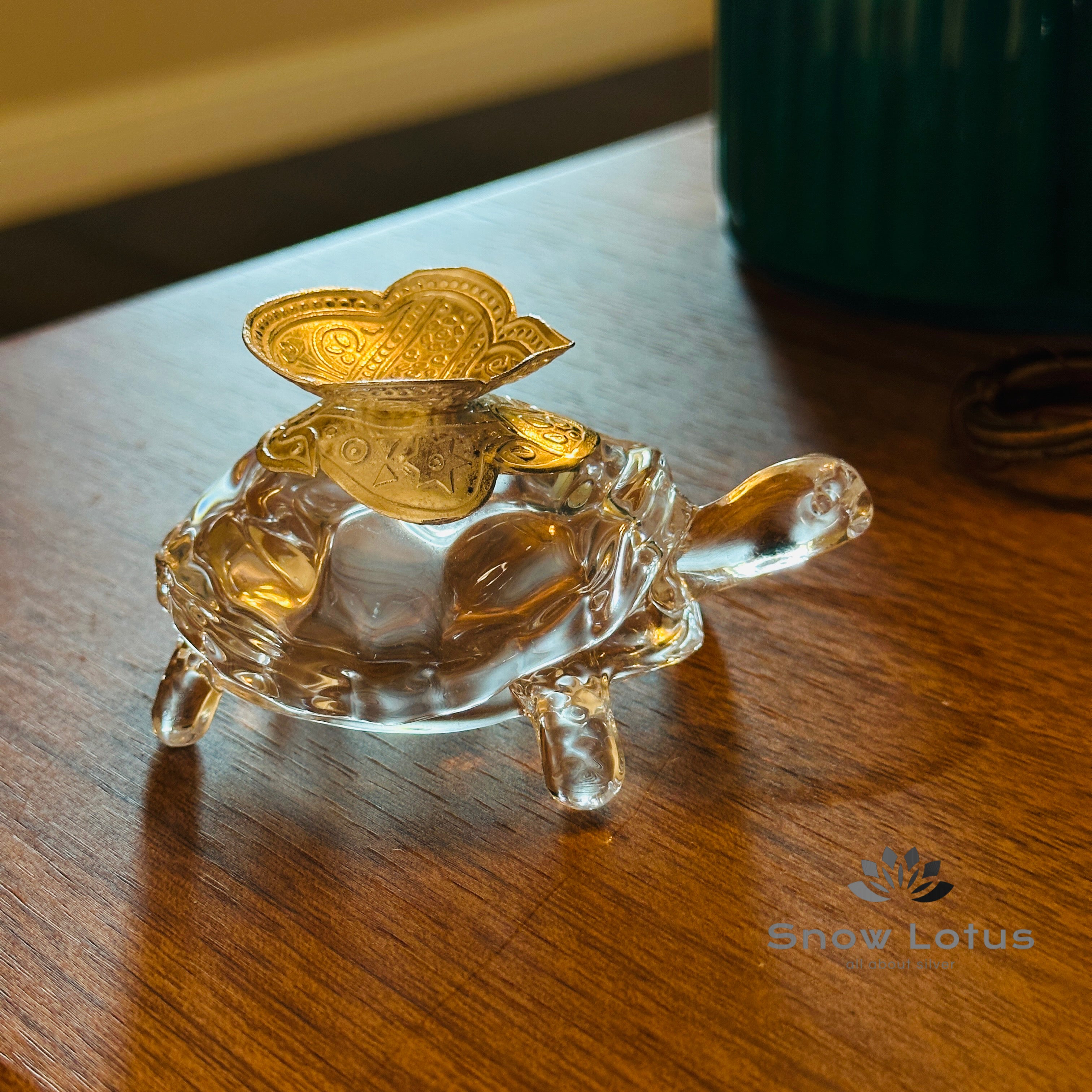 Crystal Turtle Lamps Pair