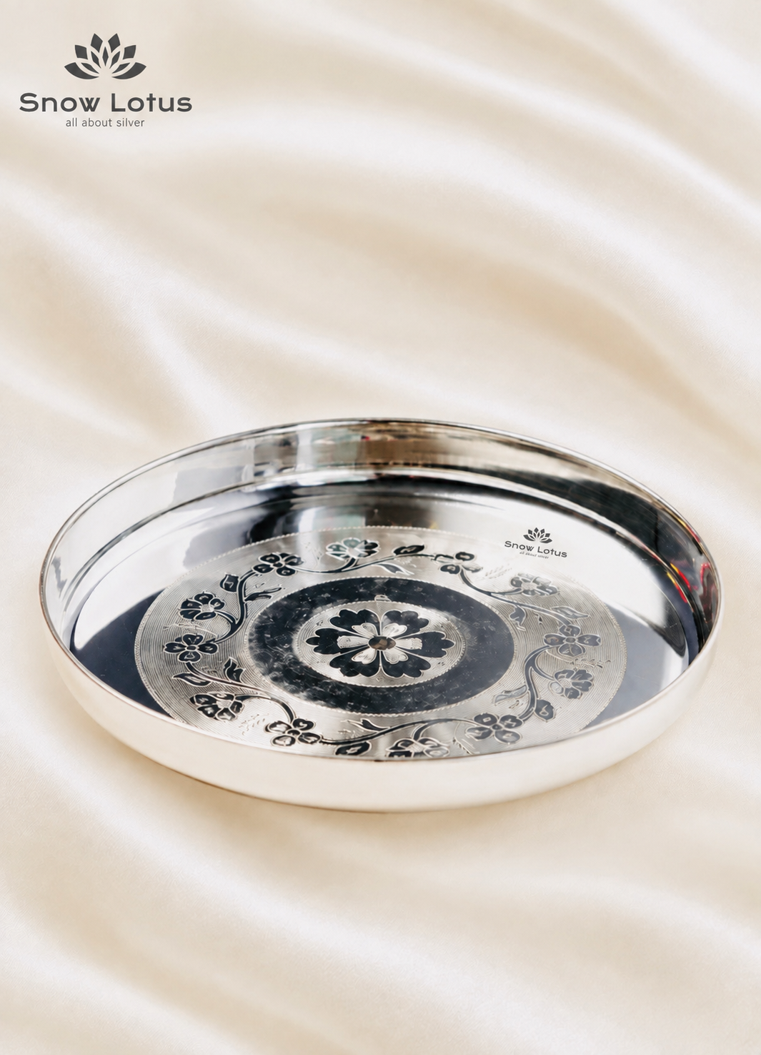 Flower Design Dinner Plates with Gold Flower 11"