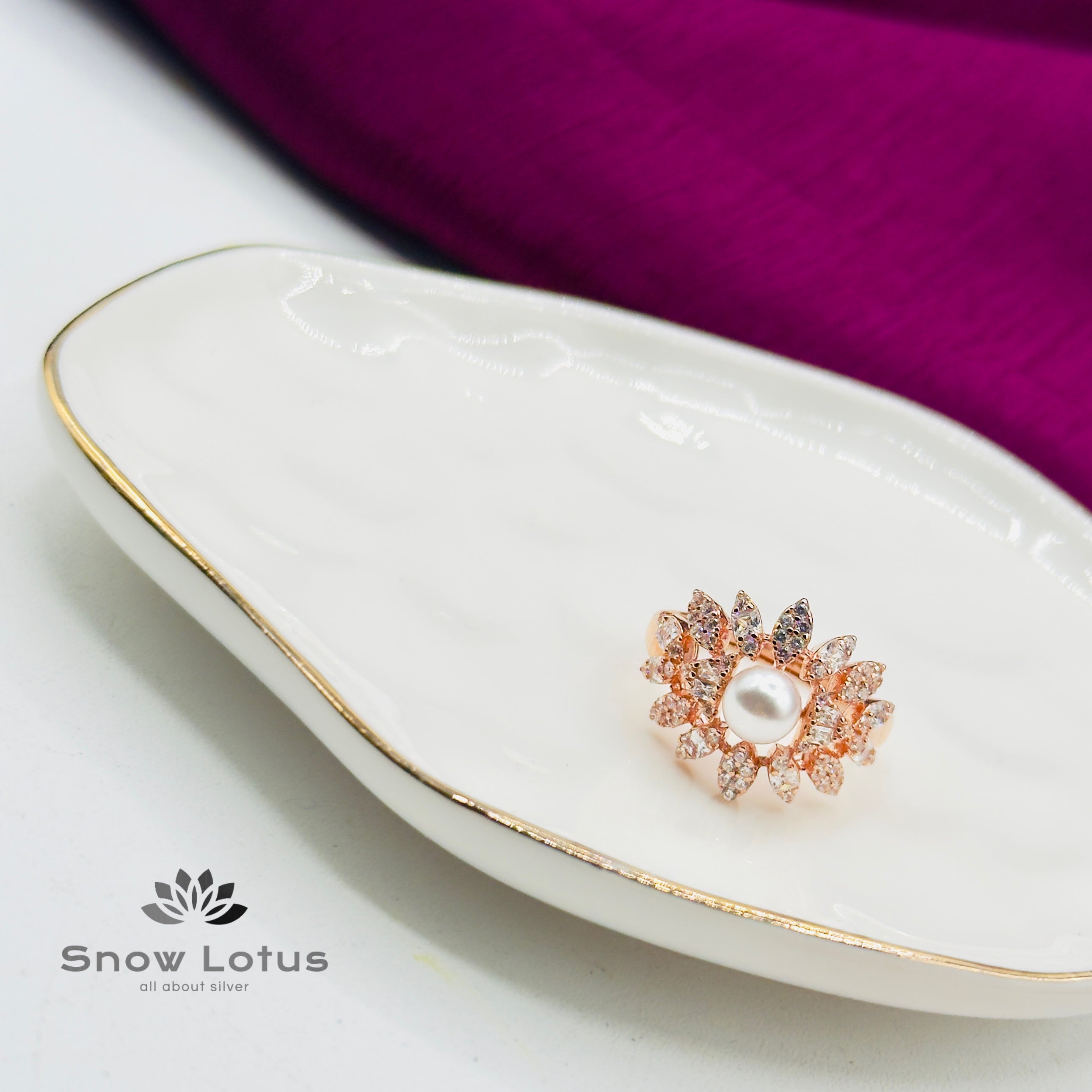 Celestial Petals Rose Gold Neckpiece Set