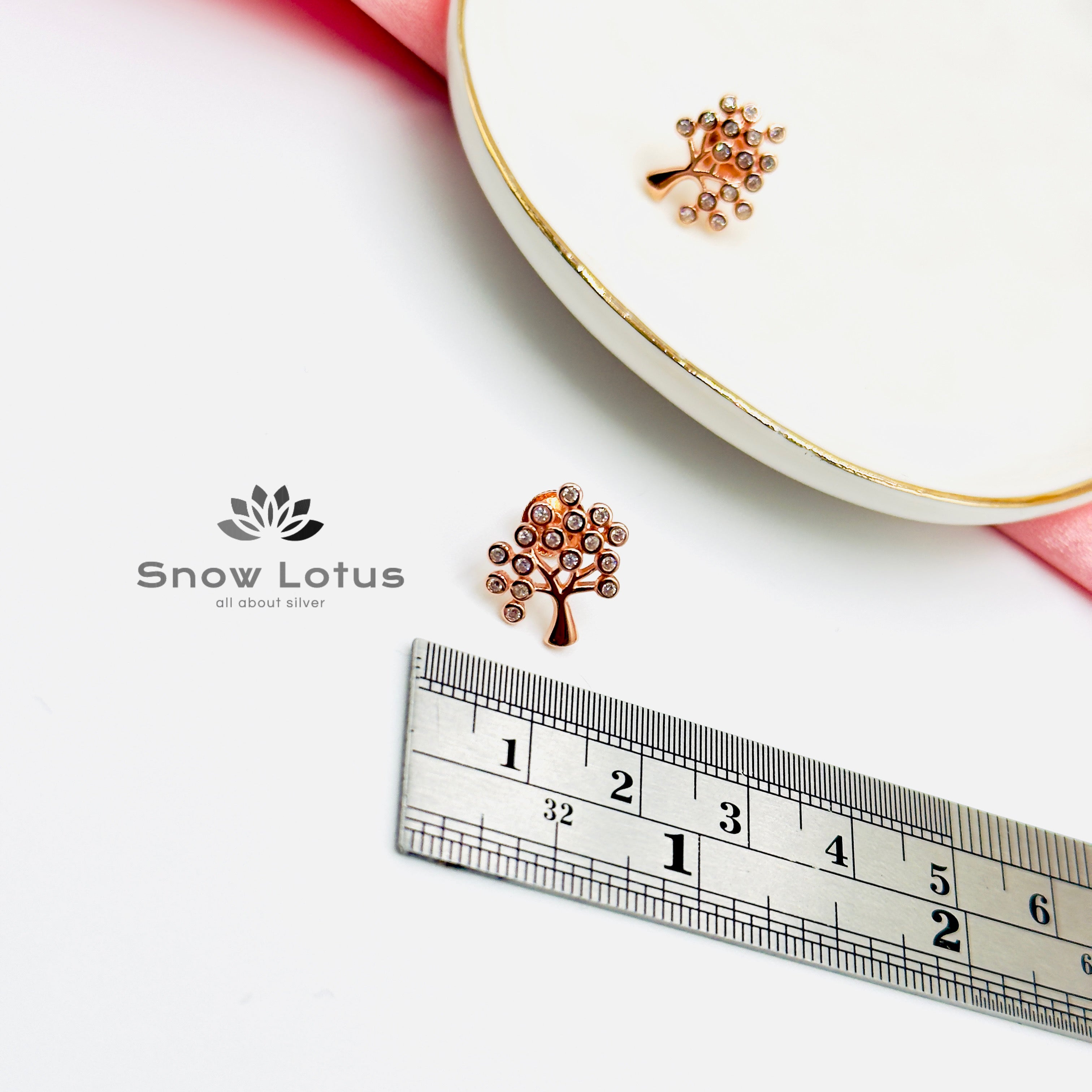 Rose Gold Tree Of Light Studs