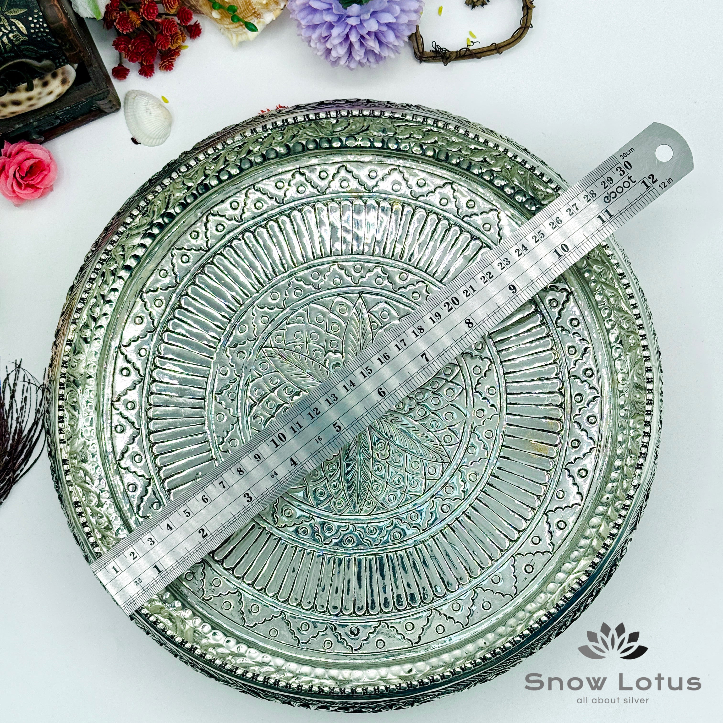 Antique Pooja Plate Intricrate Flower Design