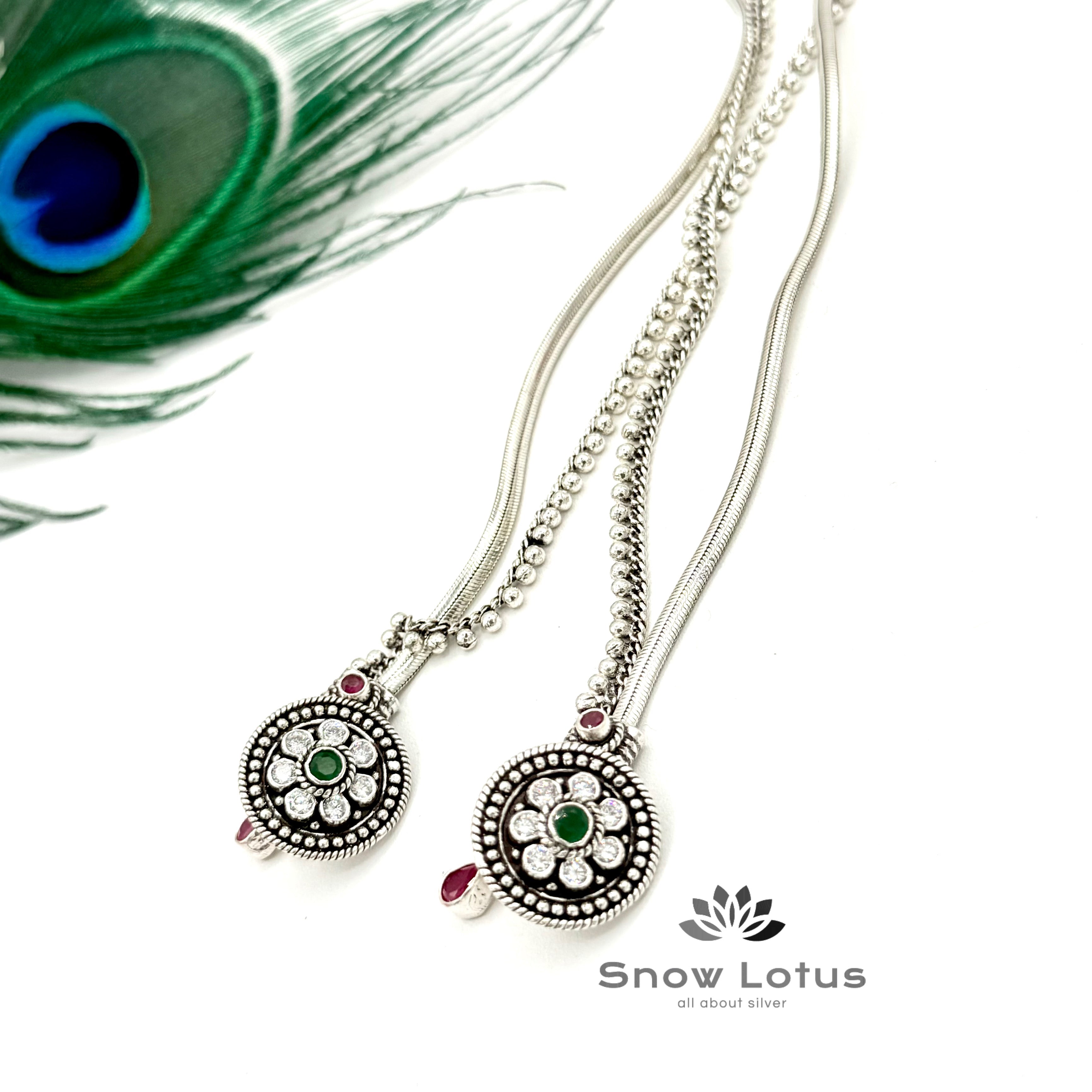 Oxidized Plain Anklets