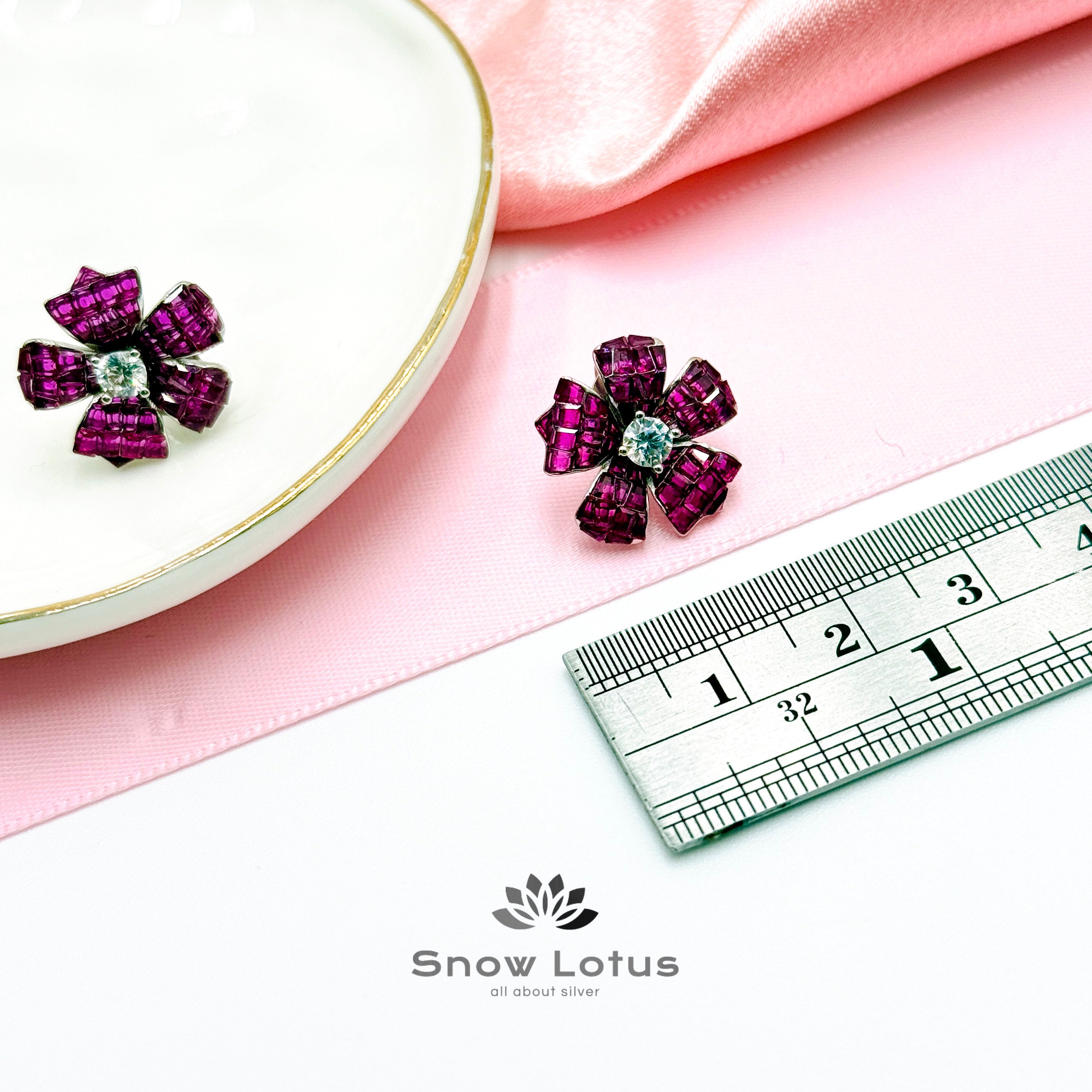 Mini Pink Flower Earrings