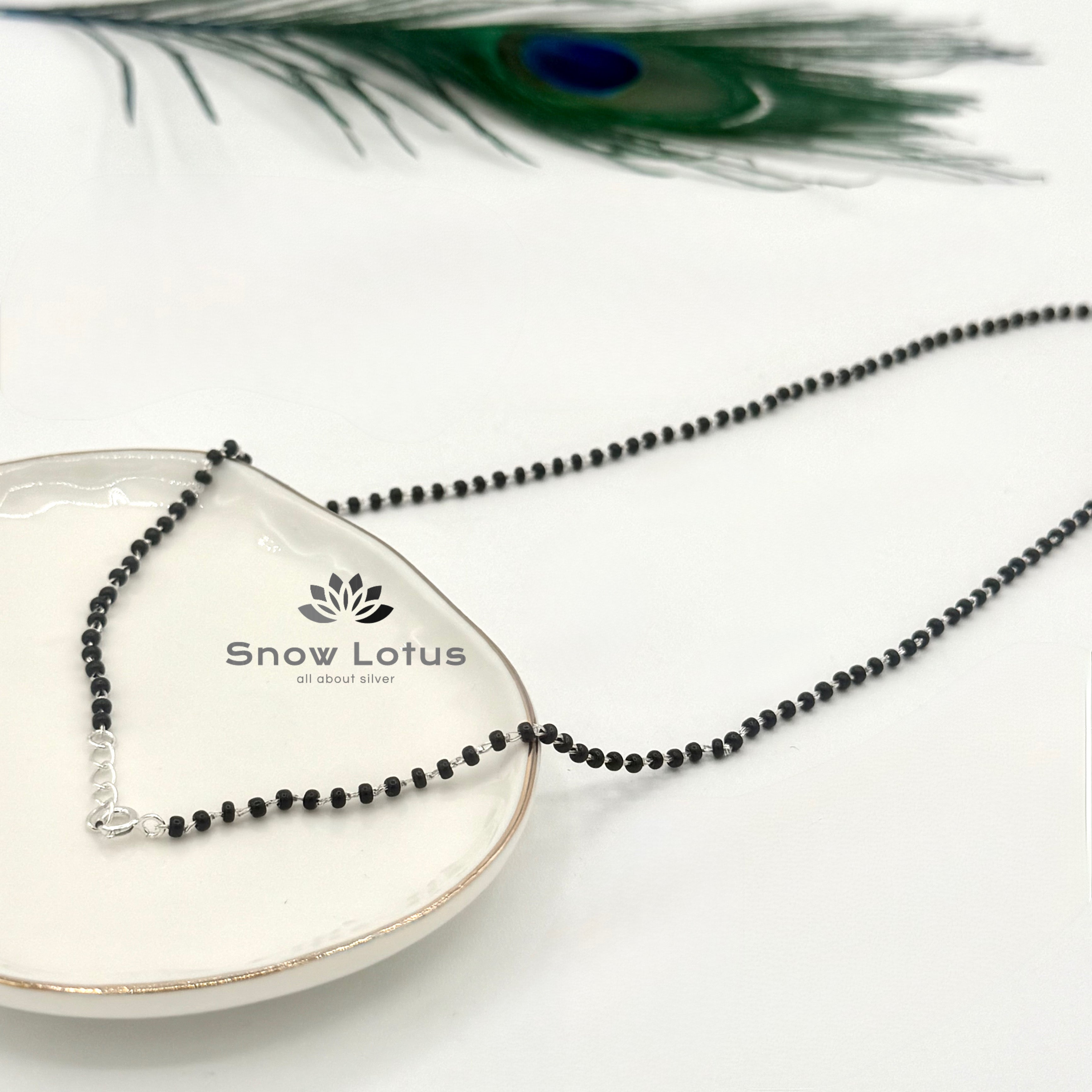 Black Bead Payal Pair M2