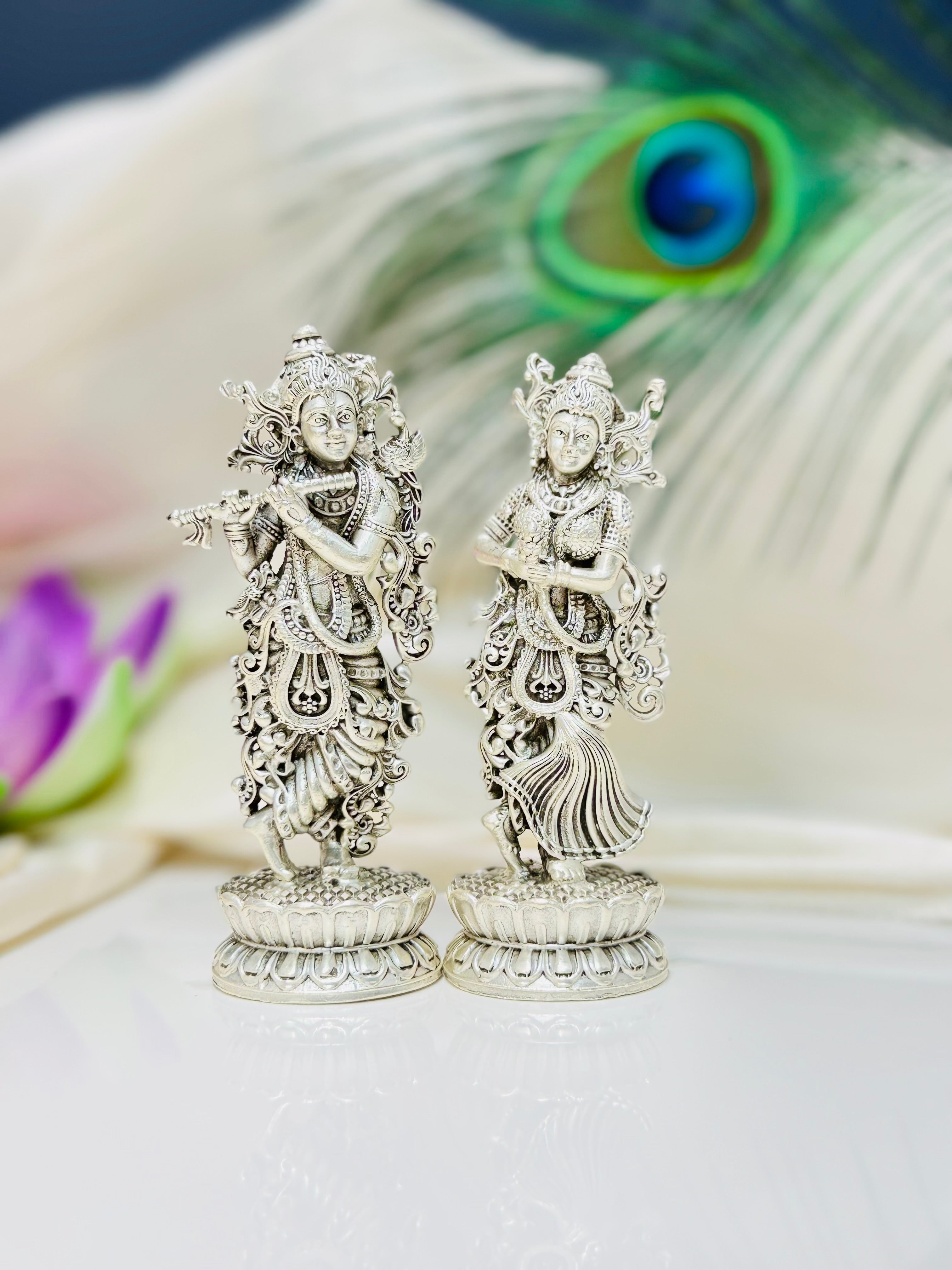 Radha Krishna Set Antique Solid 3D