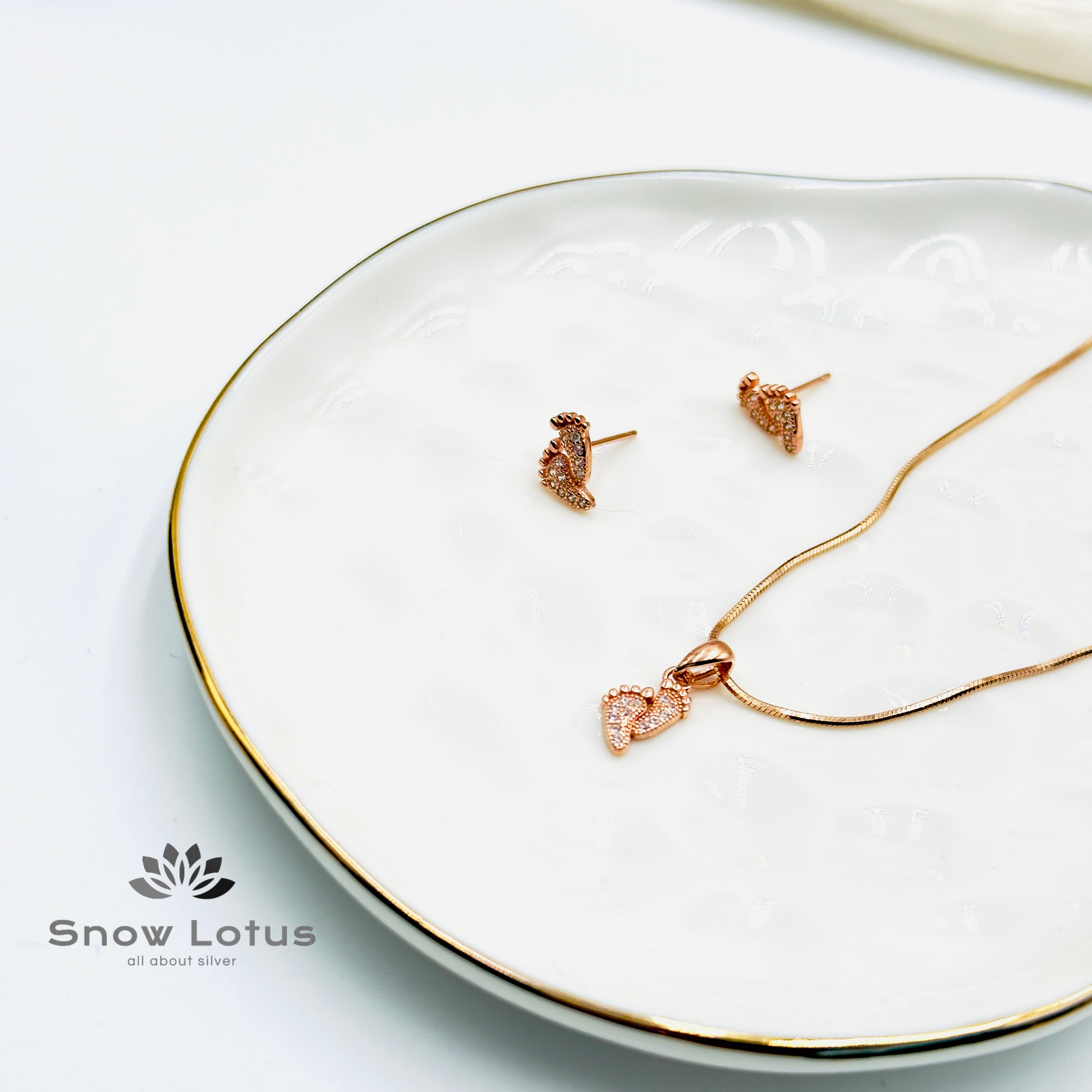 Rosegold Foot Pendant Set