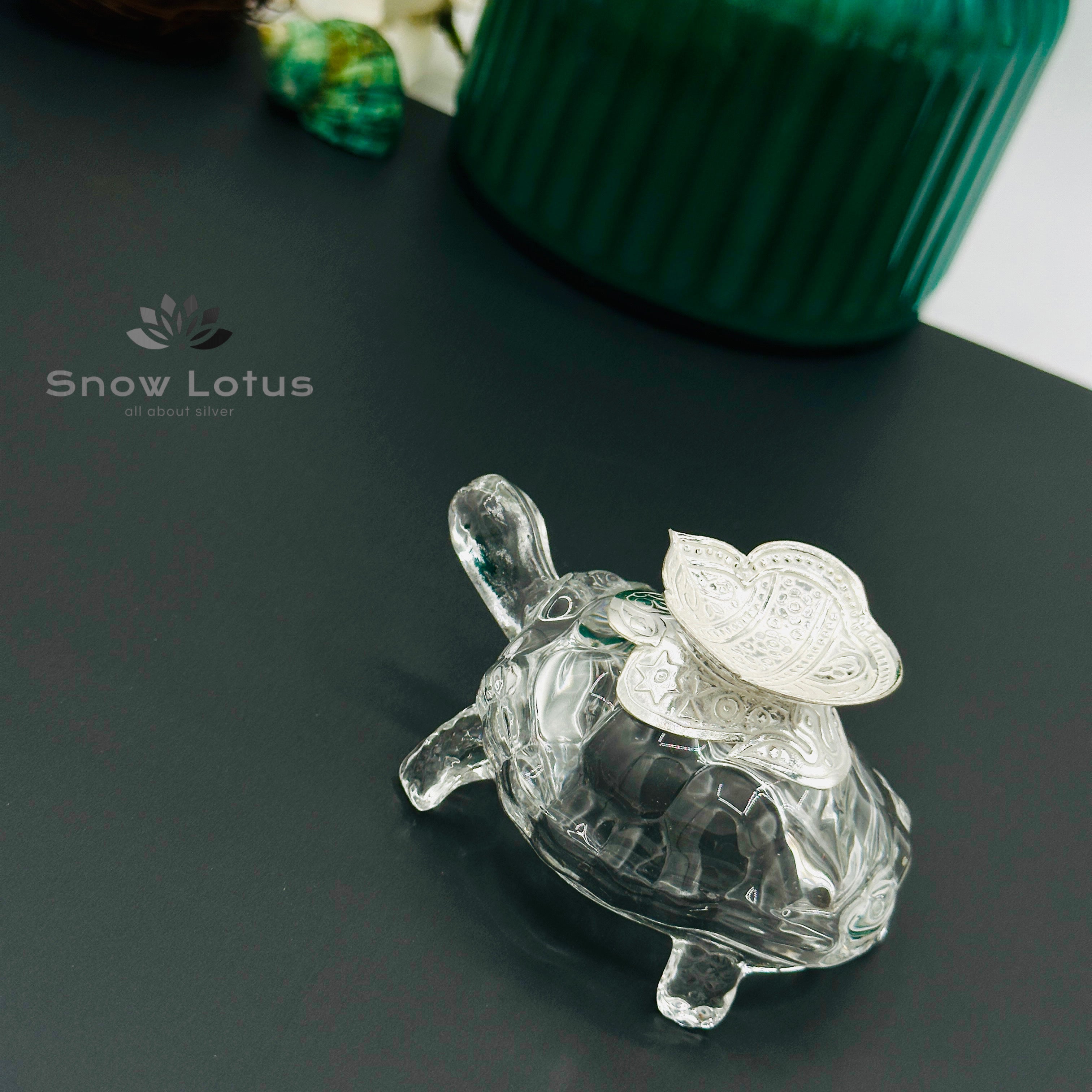 Crystal Turtle Lamps Pair