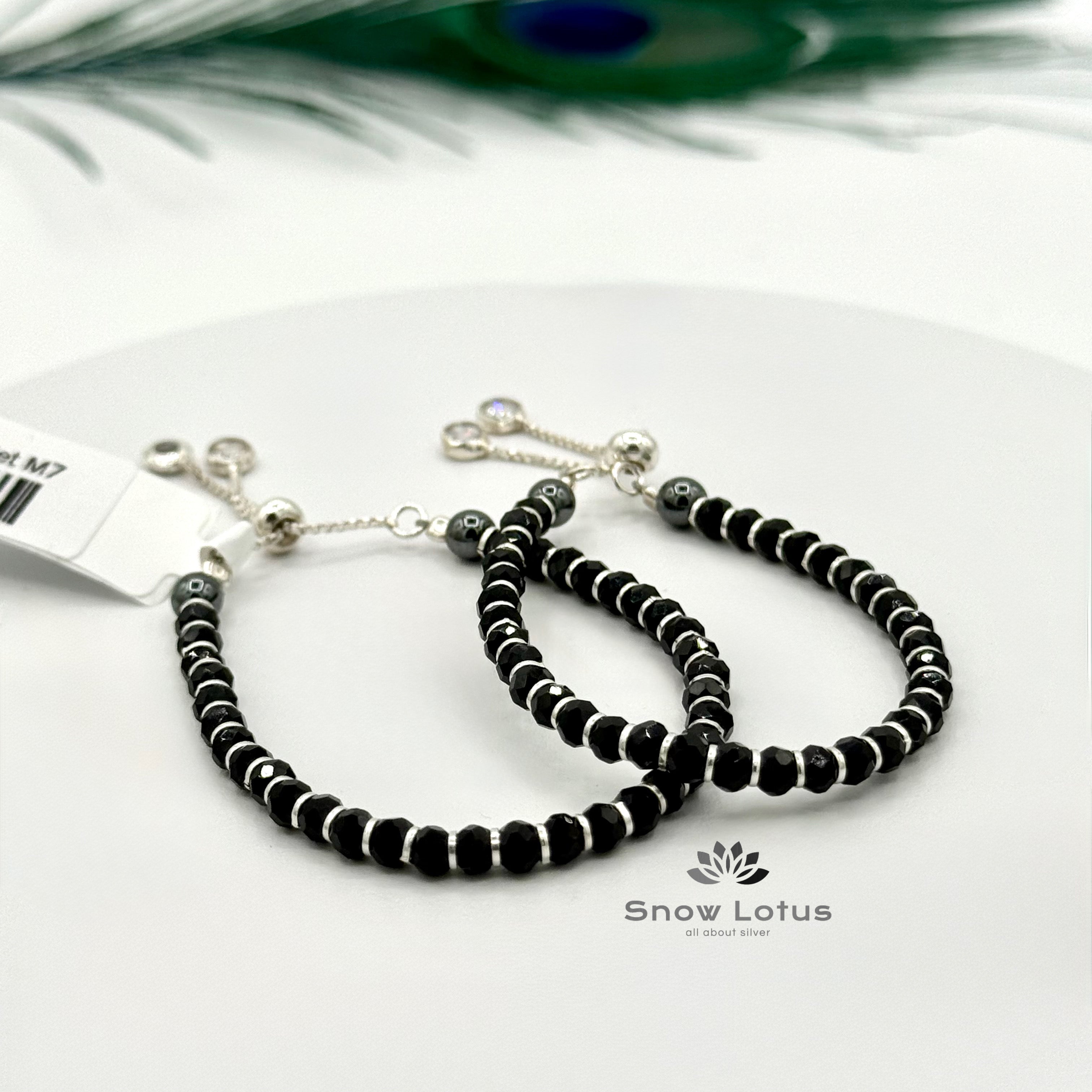 Black Bead Payal/Bracelet M7