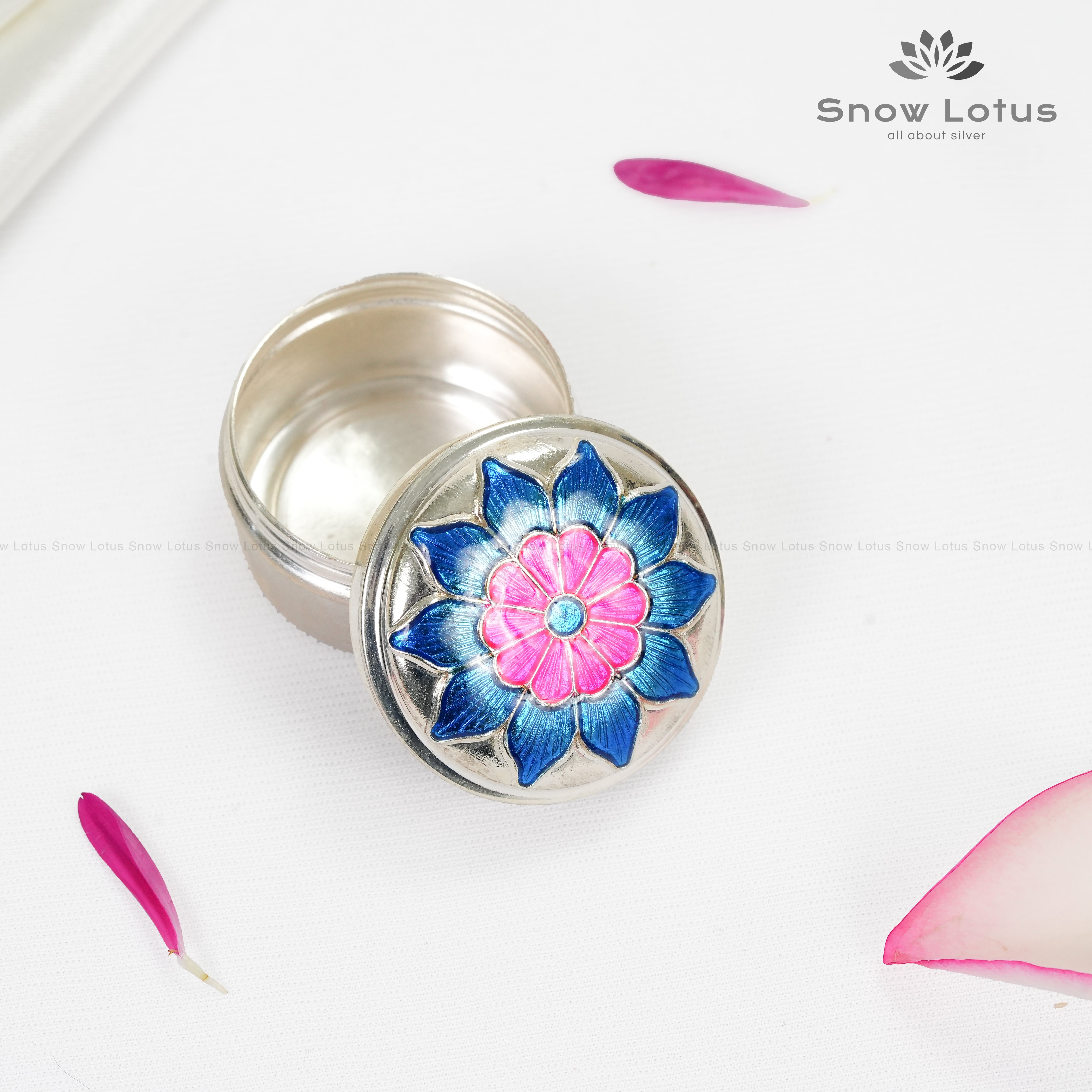 Enamel Flower Kumkum Box