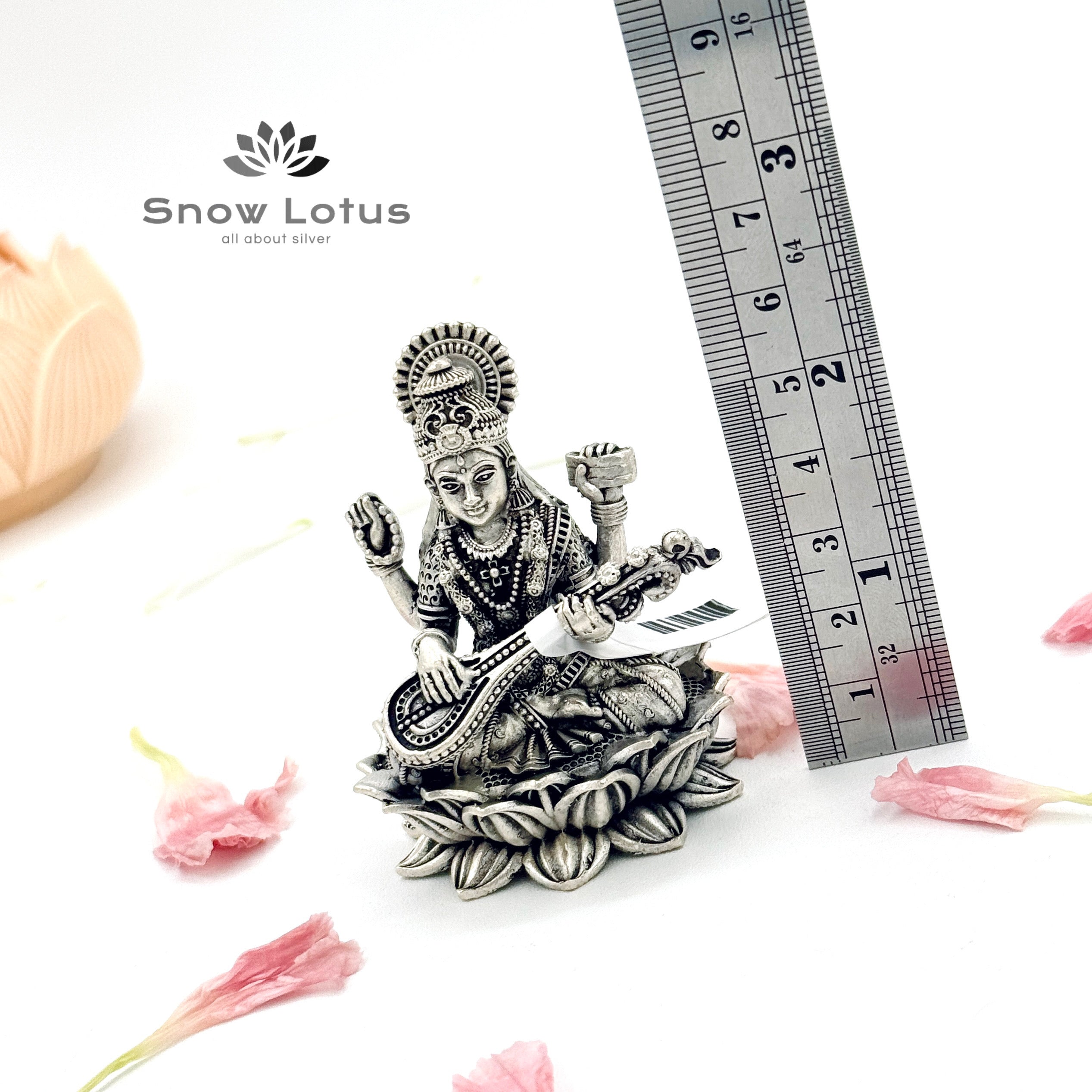 Antique Saraswathi with Lotus 3D