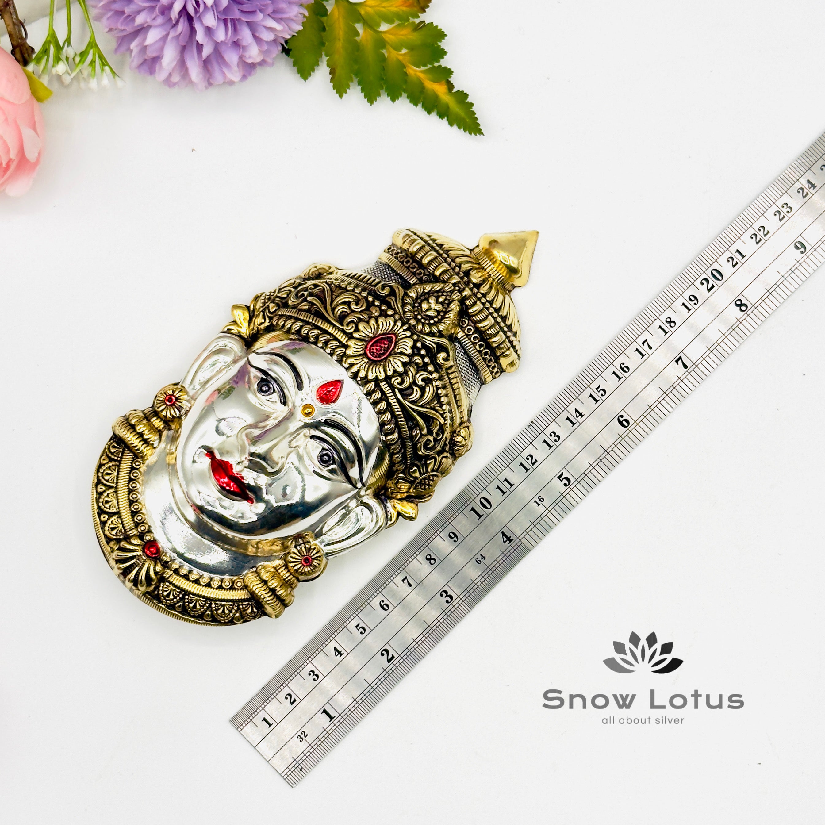 Ammavari face Silver Gloss finish Antique