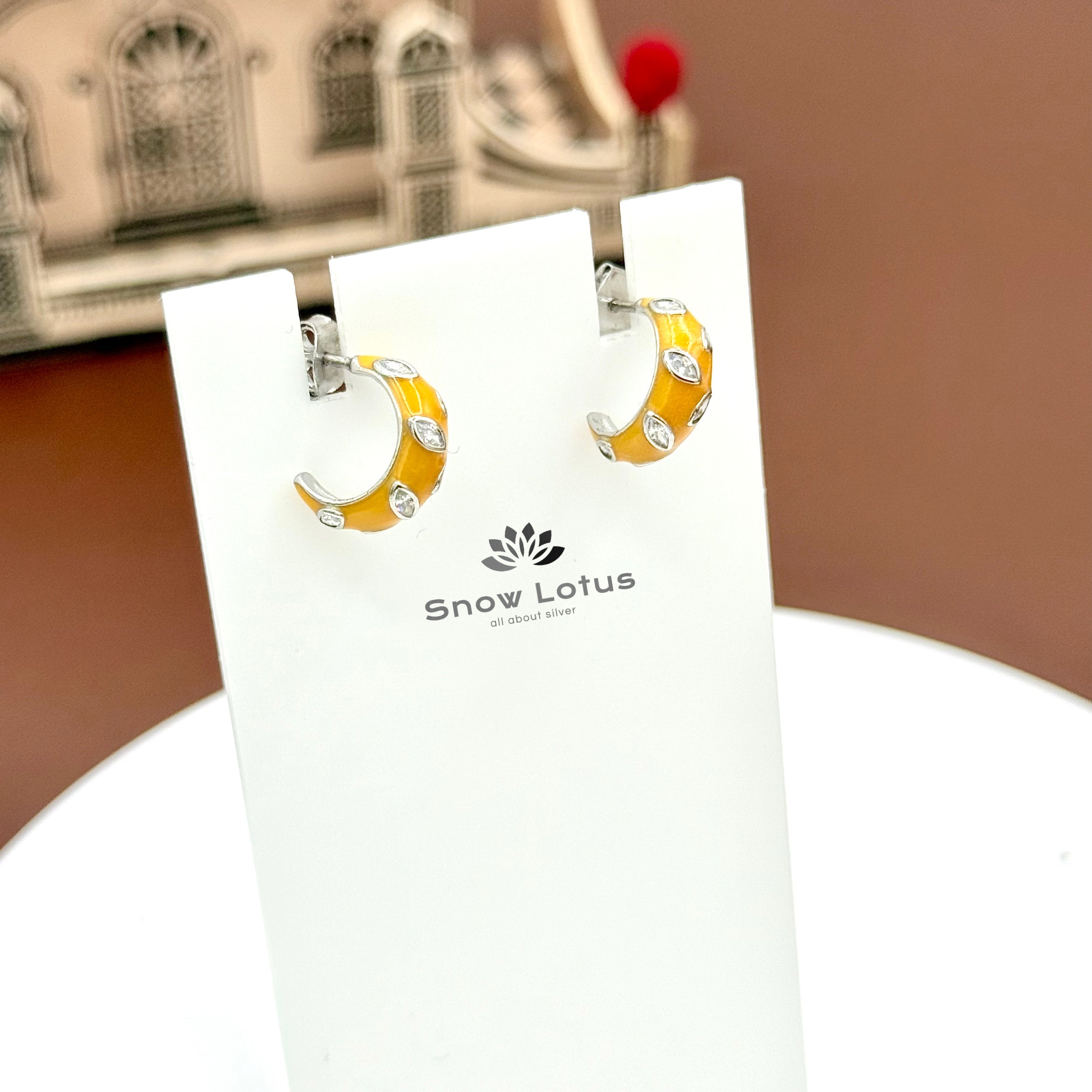 Elegant CZ Studs Yellow