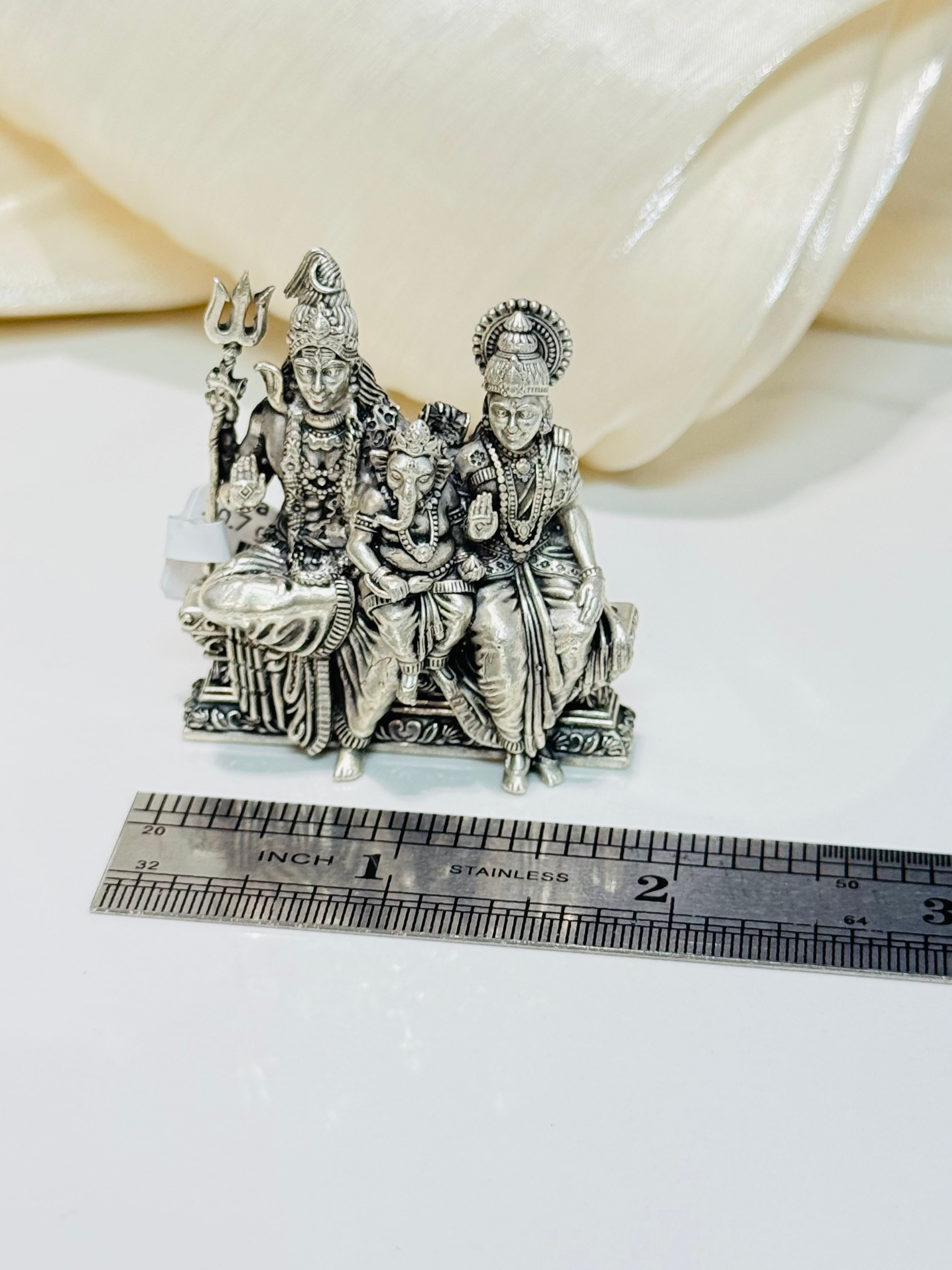 Shiva Parvathi with Ganesh Antique 2D