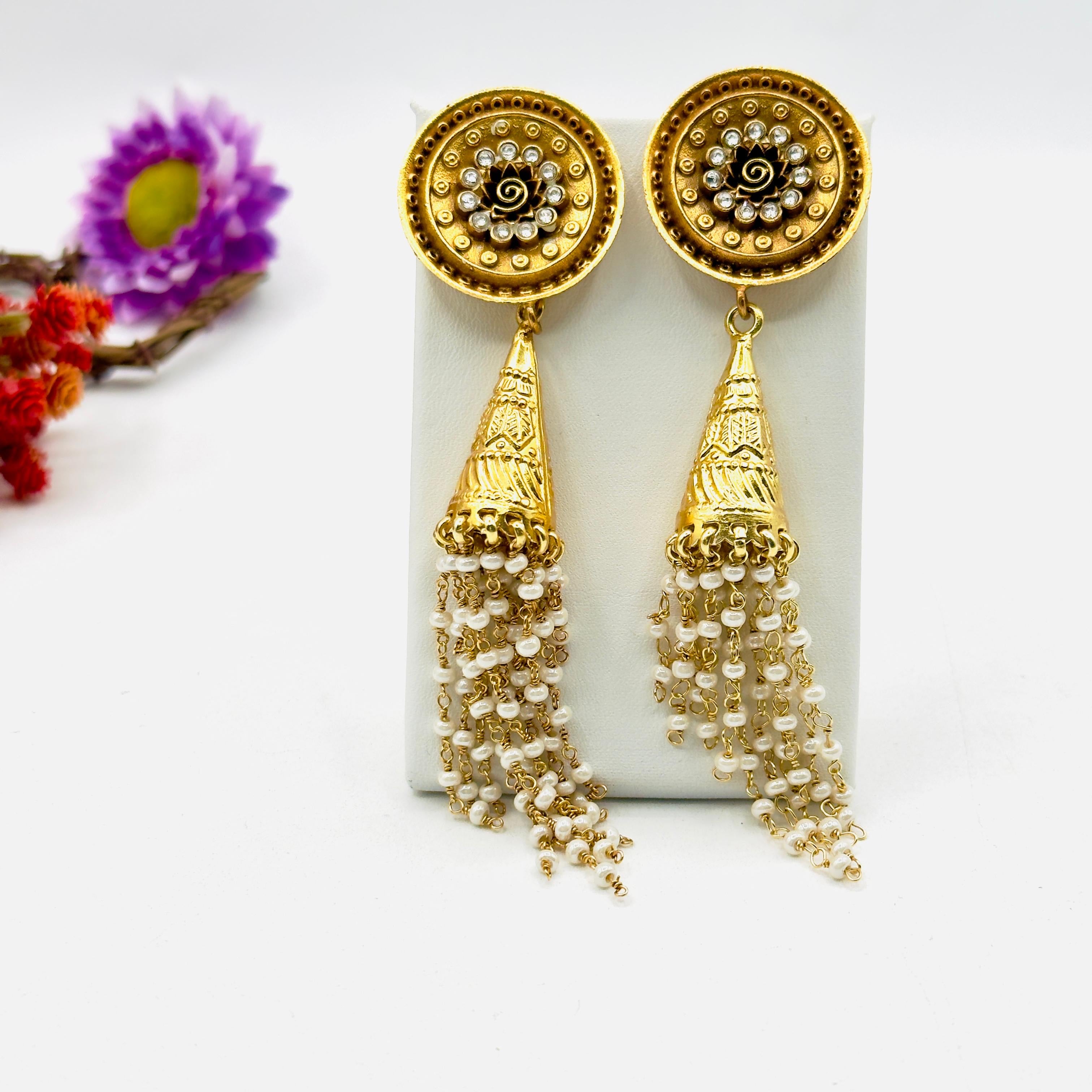 Oval Flower Jhumka
