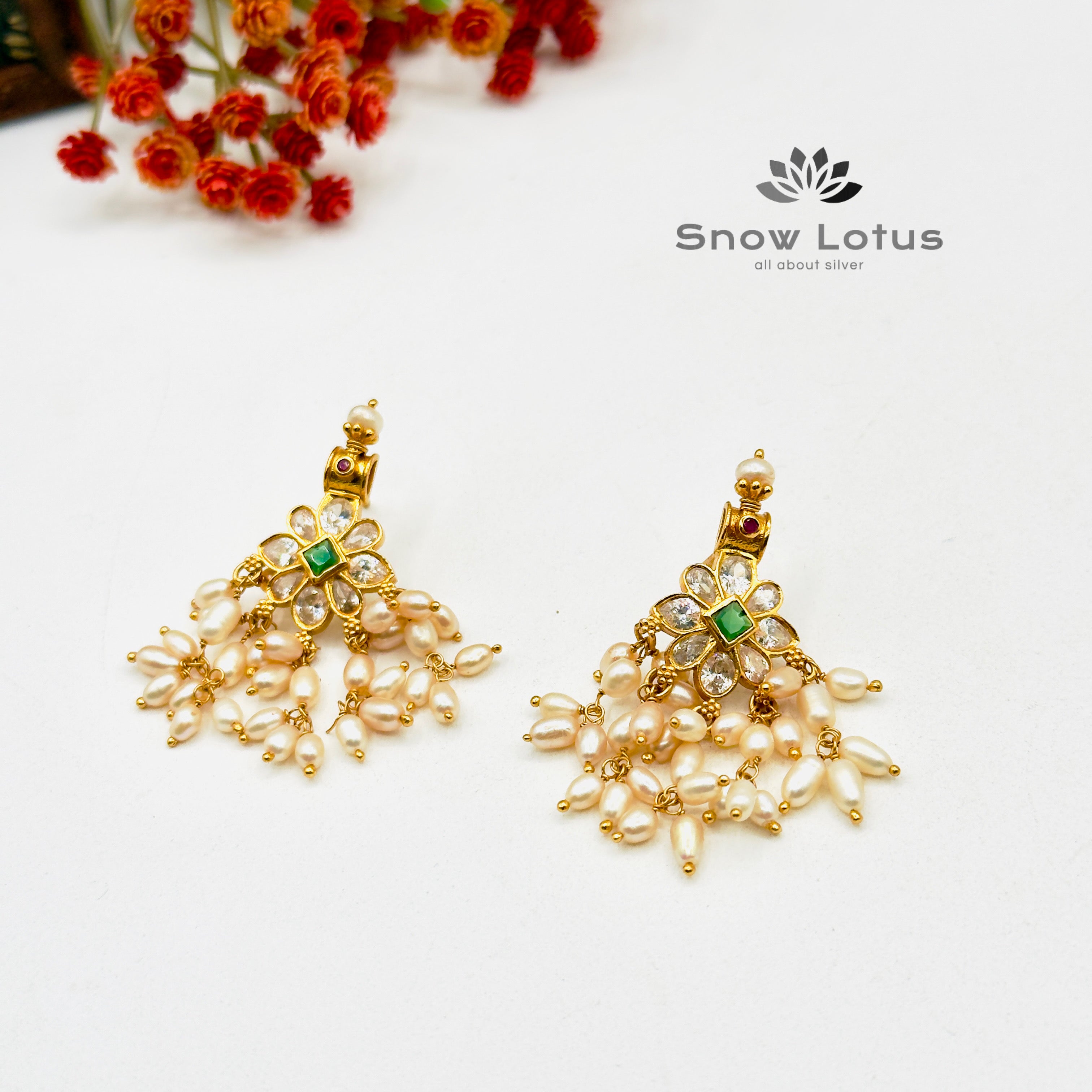 Traditional Pearled Drop Earrings