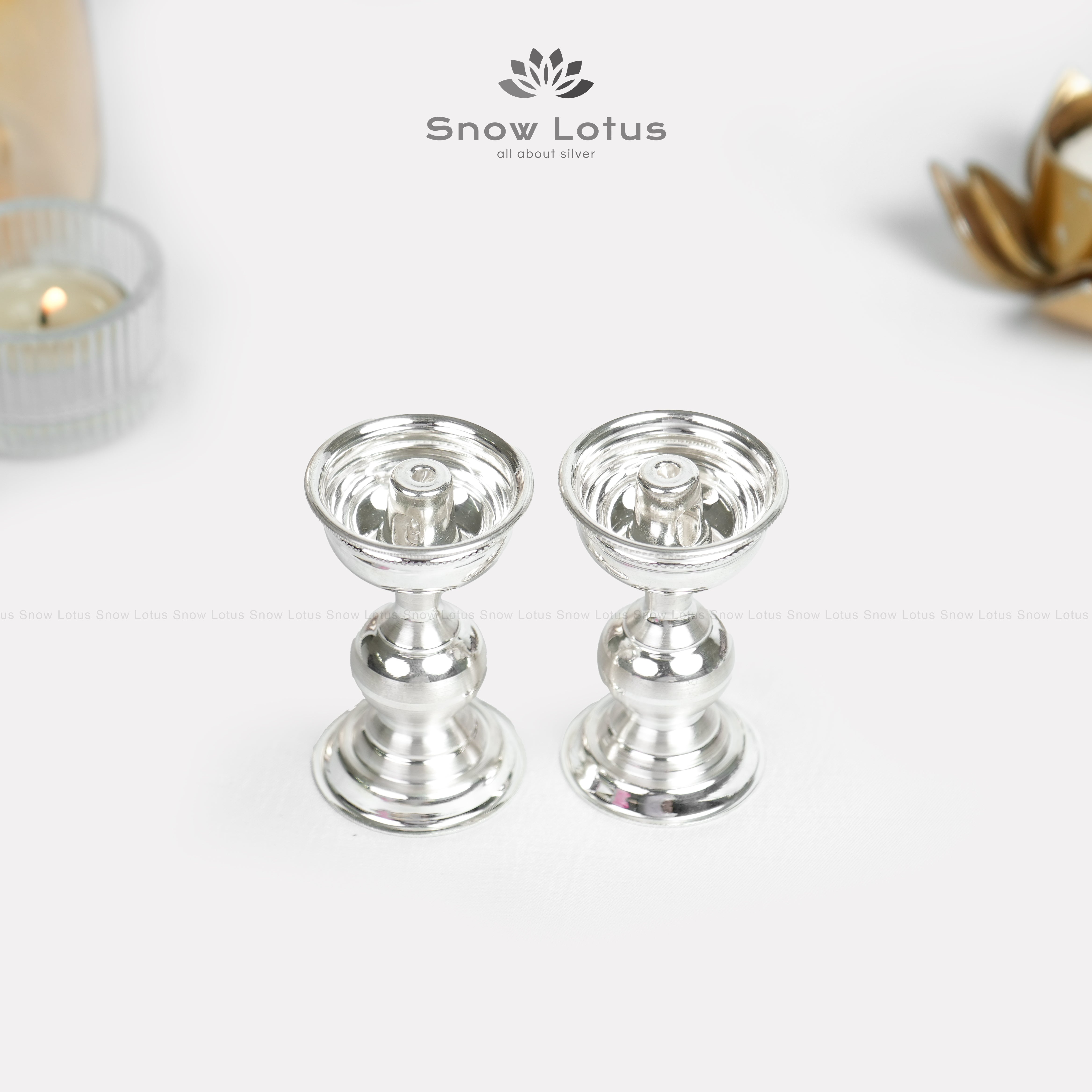 Dull Polish Top Knot Akhanda Diyas Pair