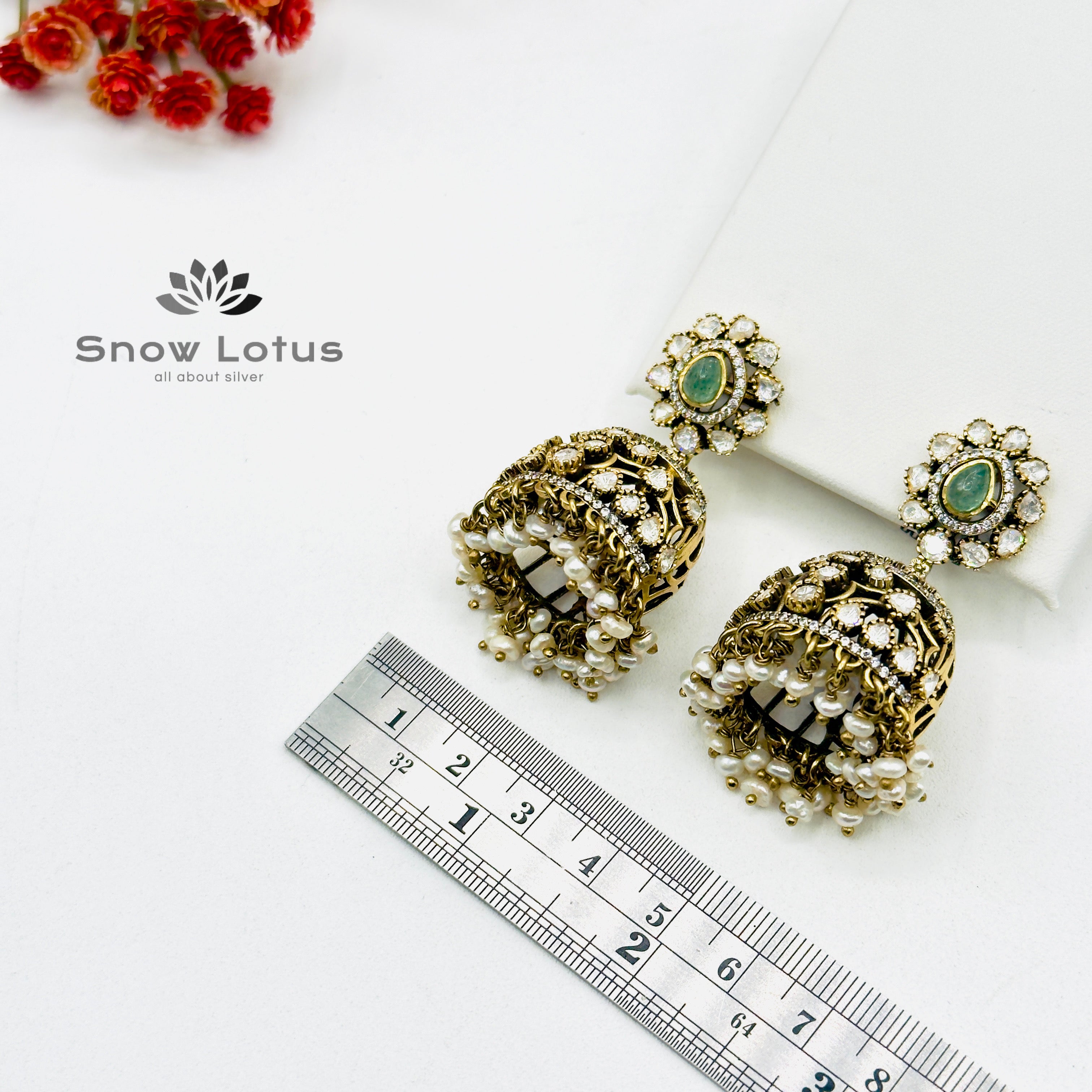 Emerald Moissanite Jhumka